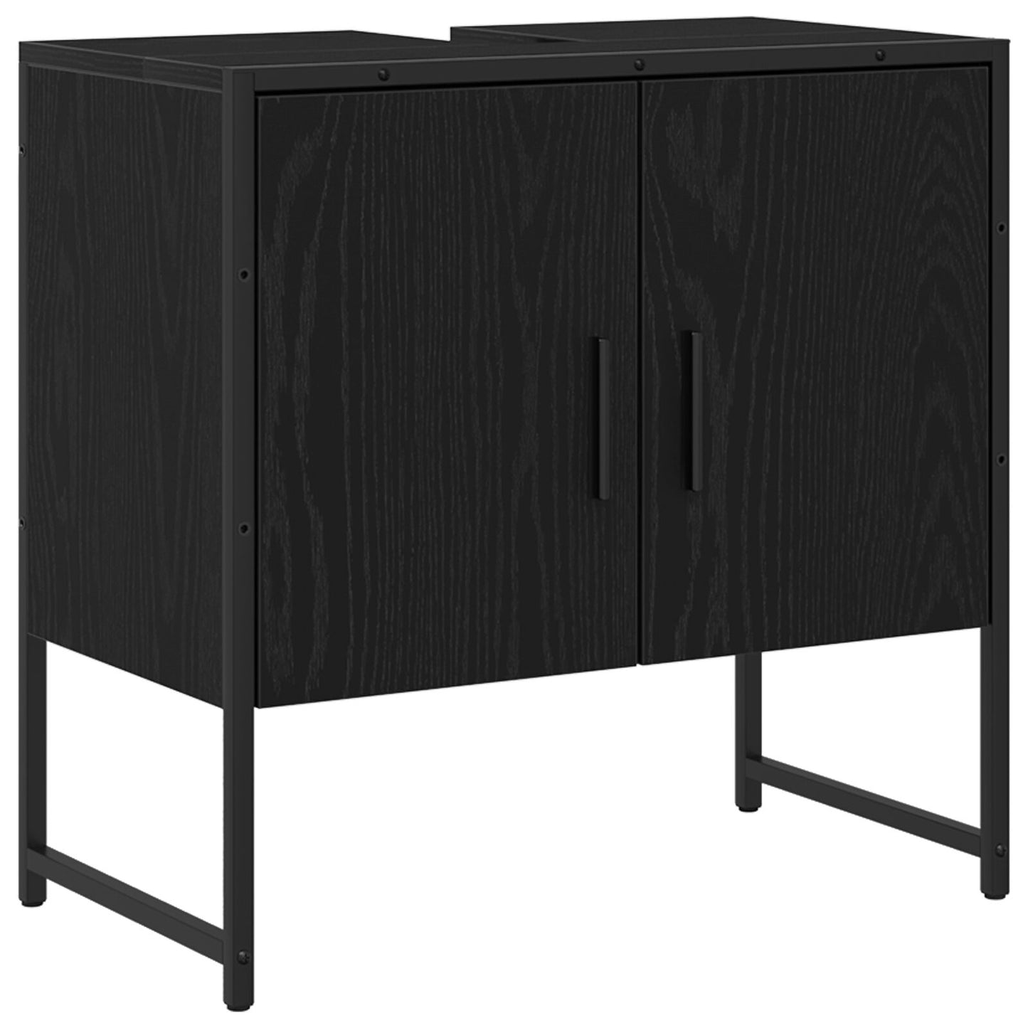 vidaXL Badezimmer Waschbecken Schrank Schwarze Eiche 60x33x60 cm Holzwerkstoff
