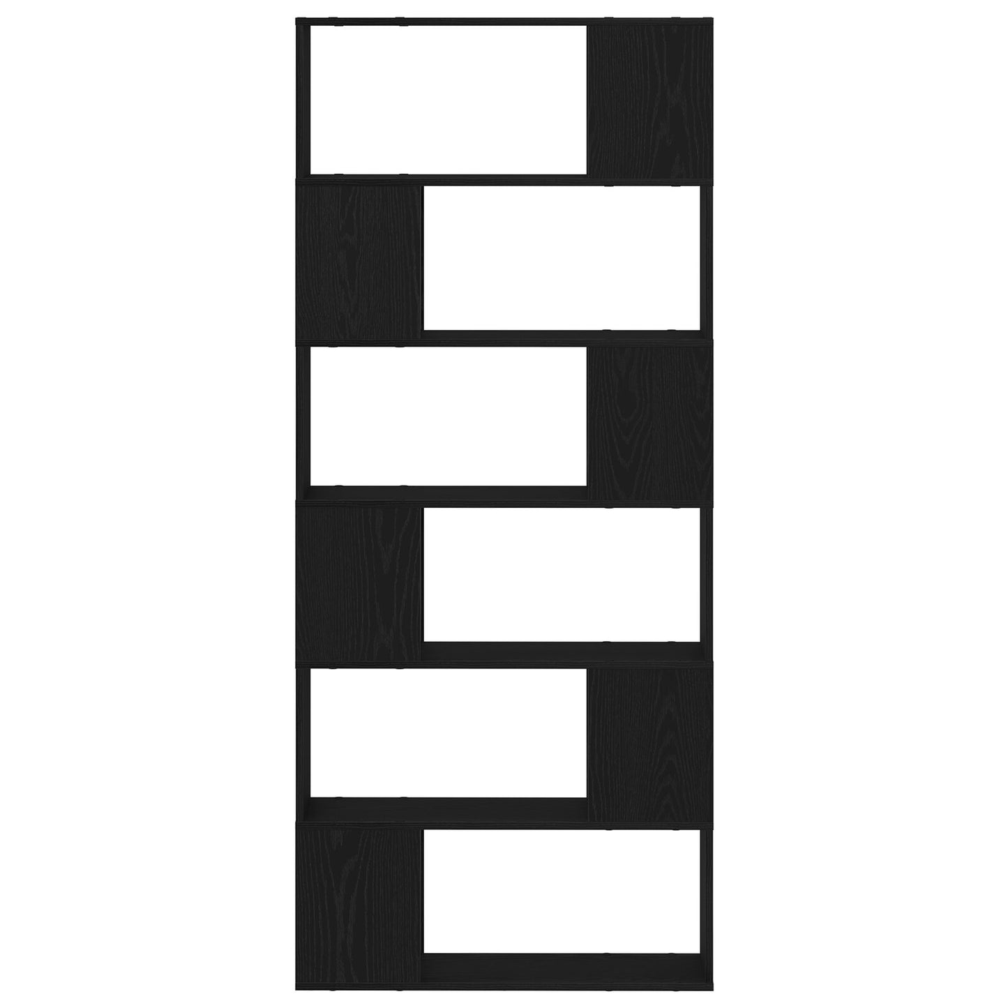 vidaXL Bücherregal Schwarz Eiche 80x24x186 cm Holzwerkstoff