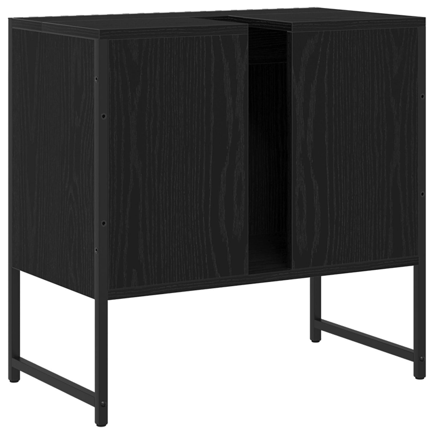 vidaXL Badezimmer Waschbecken Schrank Schwarze Eiche 60x33x60 cm Holzwerkstoff