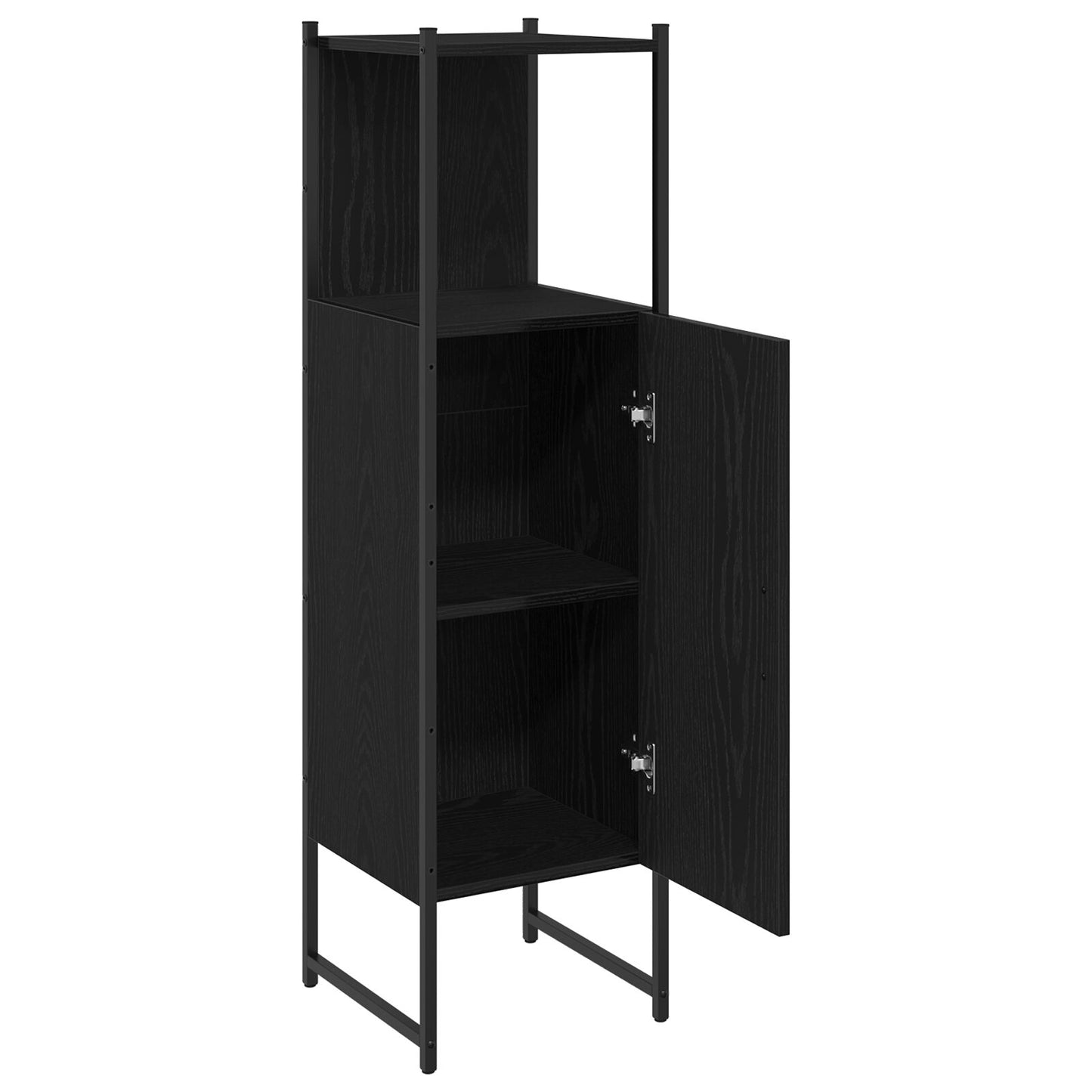 vidaXL Badezimmer Schrank Schwarz Eiche 33x33x120,5 cm Holzwerkstoff