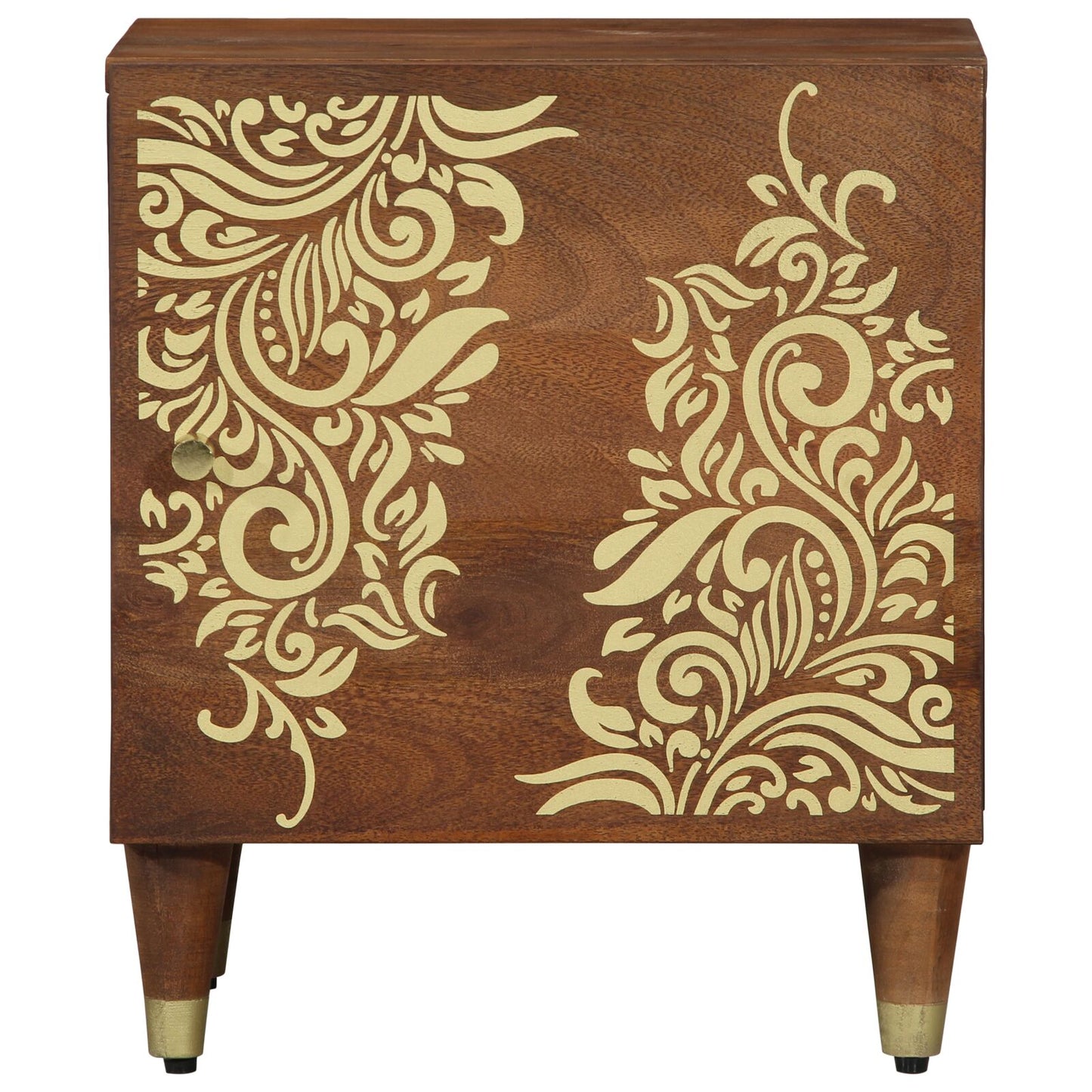vidaXL Nachttische Honey braun Massivholz Medium Dekorative Intarsien