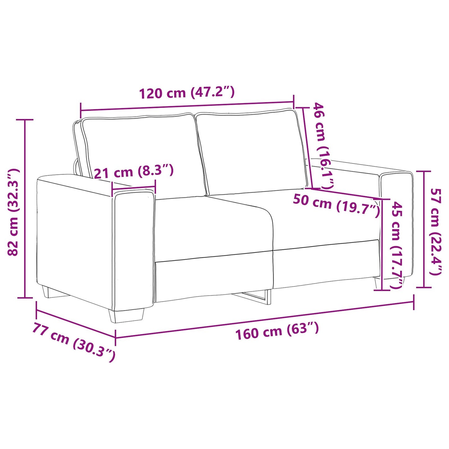 vidaXL 2-teilige Sofagruppe mit Kissen aus Leinen