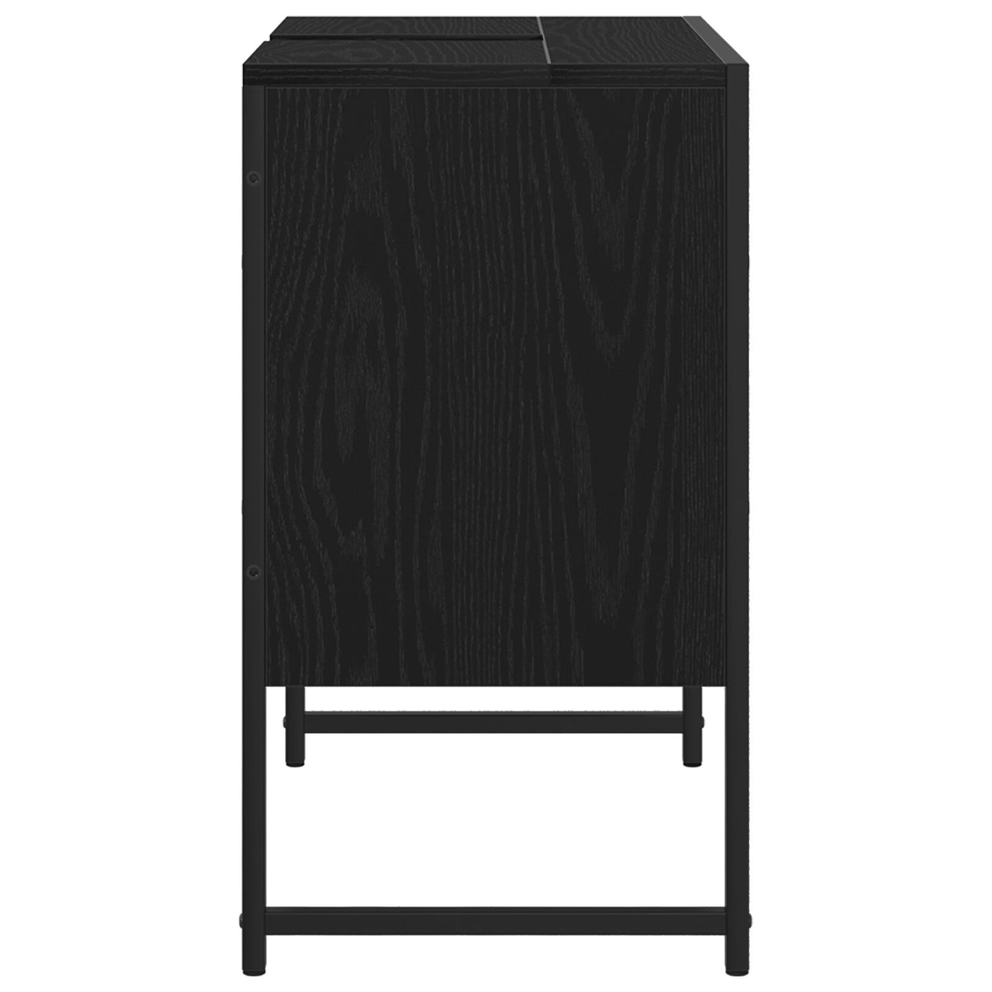 vidaXL Badezimmer Waschbecken Schrank Schwarze Eiche 60x33x60 cm Holzwerkstoff