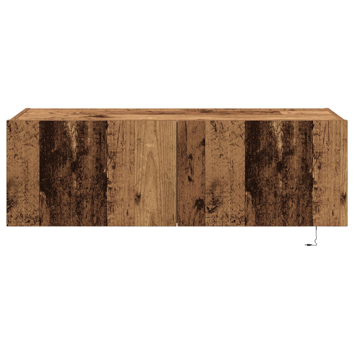 vidaXL TV-Wandregal mit LED-Lichtern Alte Holz 100x35x31 cm