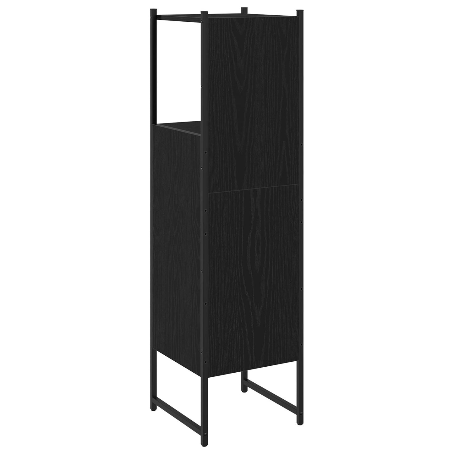 vidaXL Badezimmer Schrank Schwarz Eiche 33x33x120,5 cm Holzwerkstoff