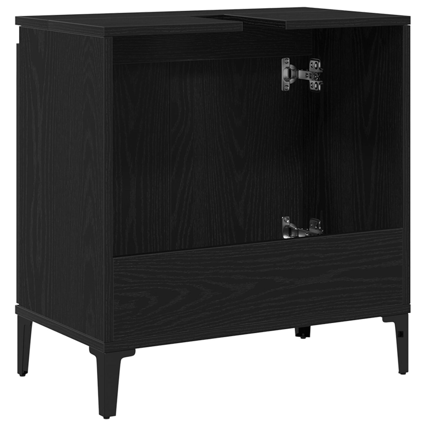 vidaXL Waschbeckenunterschrank Schwarz Eiche 58x33x60 cm Holzwerkstoff