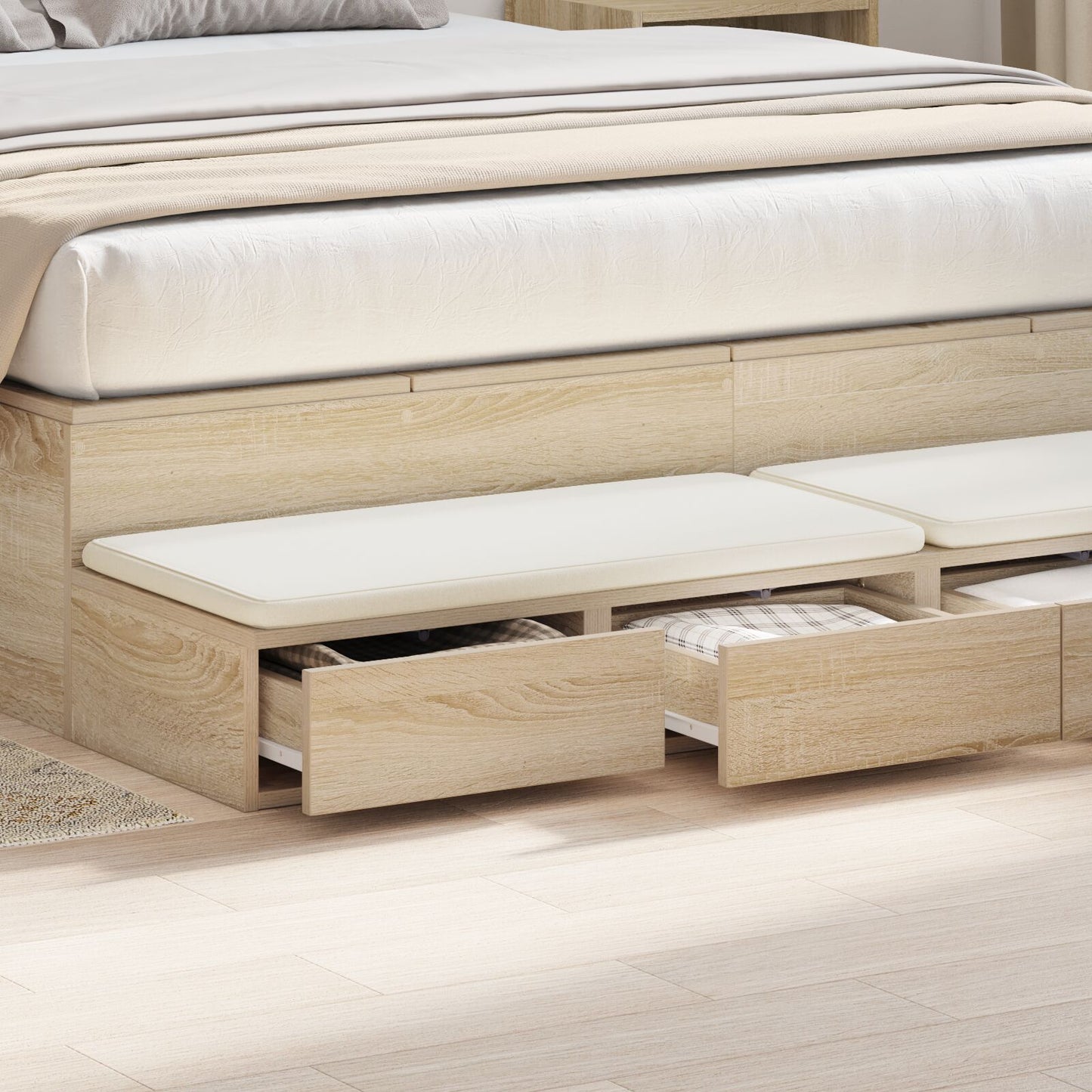 vidaXL Bettkommoden Sonoma Eiche 160x36,5x16,5 cm Holzwerkstoff