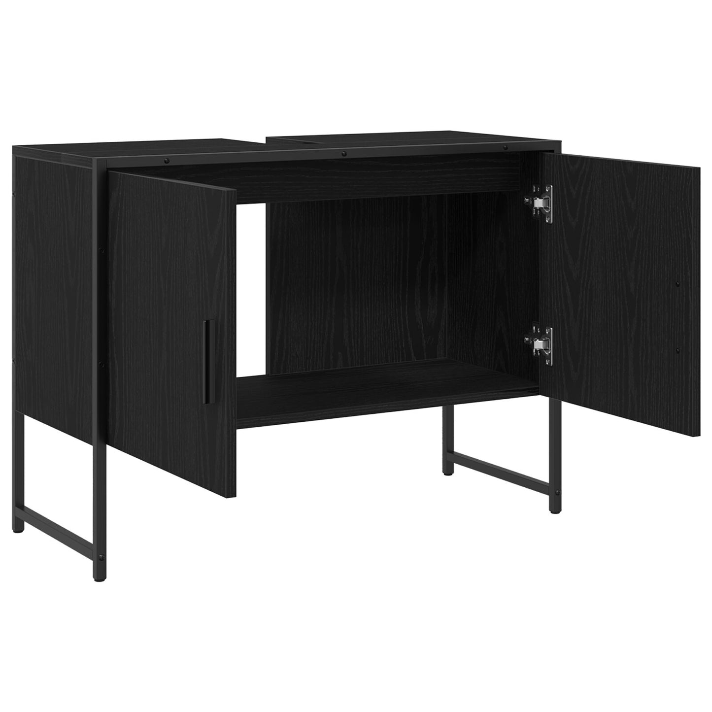 vidaXL Badezimmer Waschbecken Schrank Schwarz Eiche 80x33x60 cm Spanplatte
