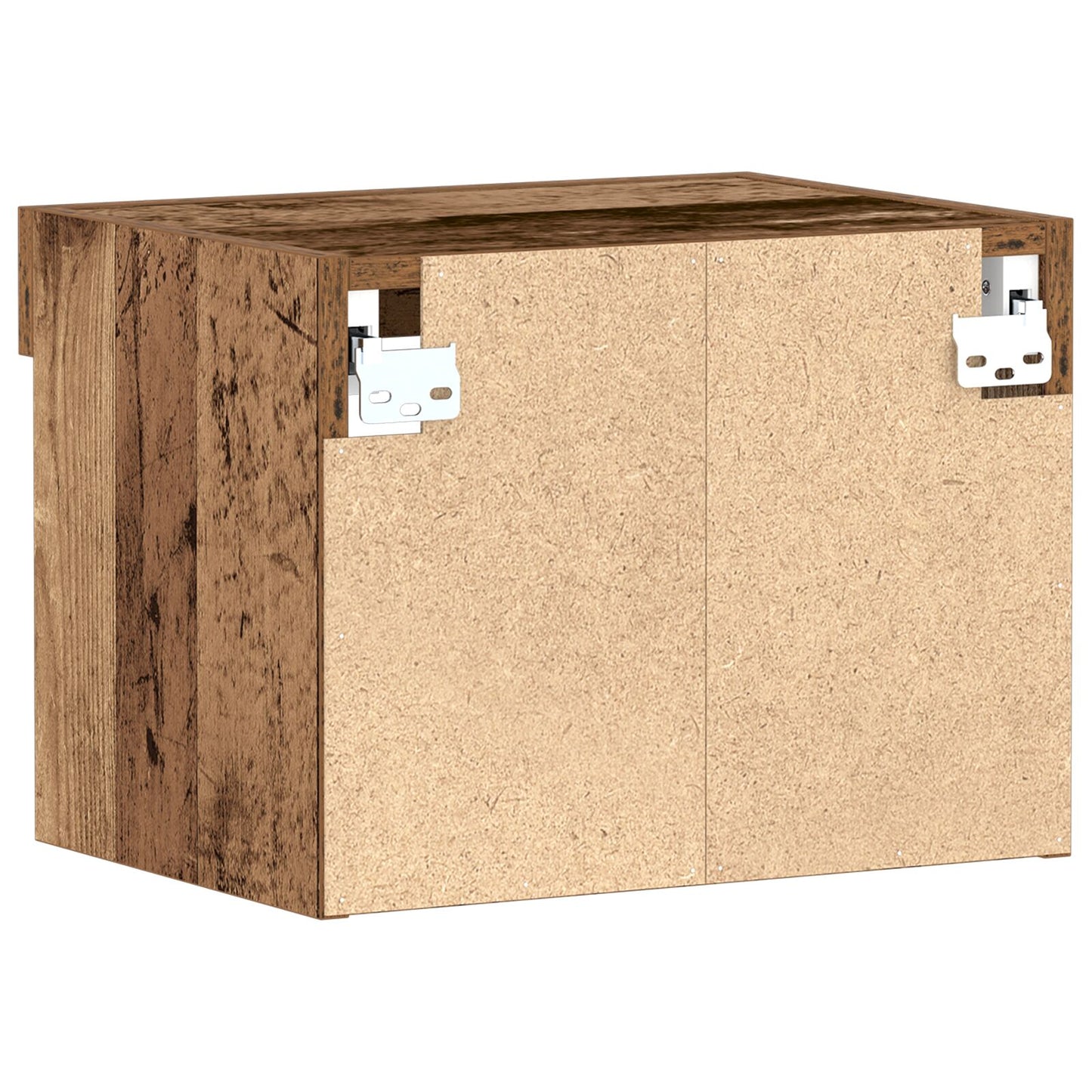 vidaXL Wandschrank mit LED-Leuchten Altholz 40x30x30 cm