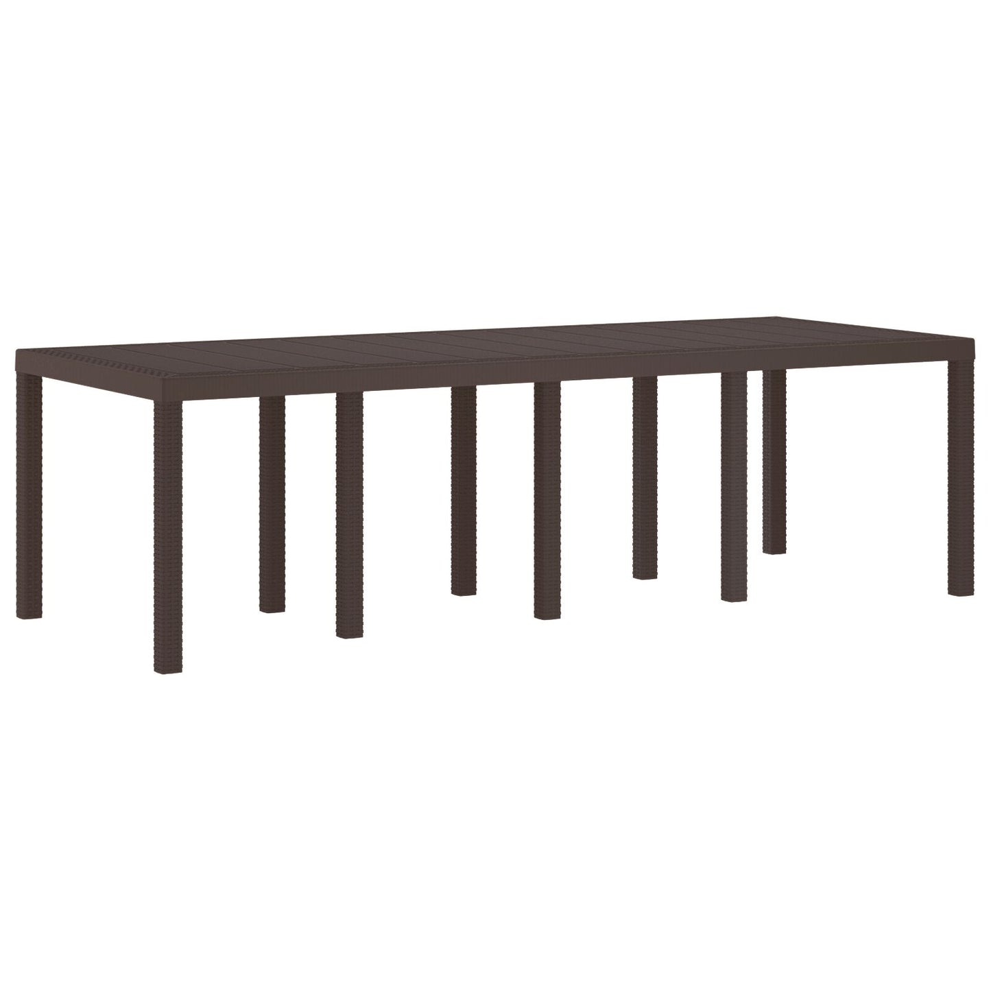 vidaXL 9-teiliges Garten-Esstisch-Set mit Kissen in Braun aus Poly-Rattan
