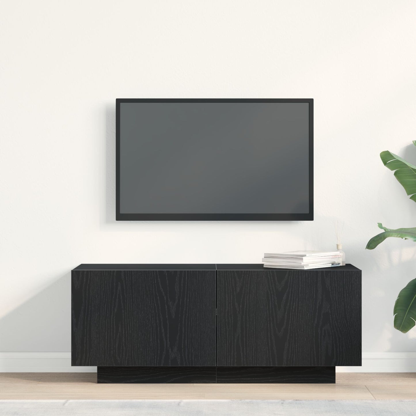 vidaXL TV-Regal Schwarz Eiche 100x35x40 cm Holzwerkstoff