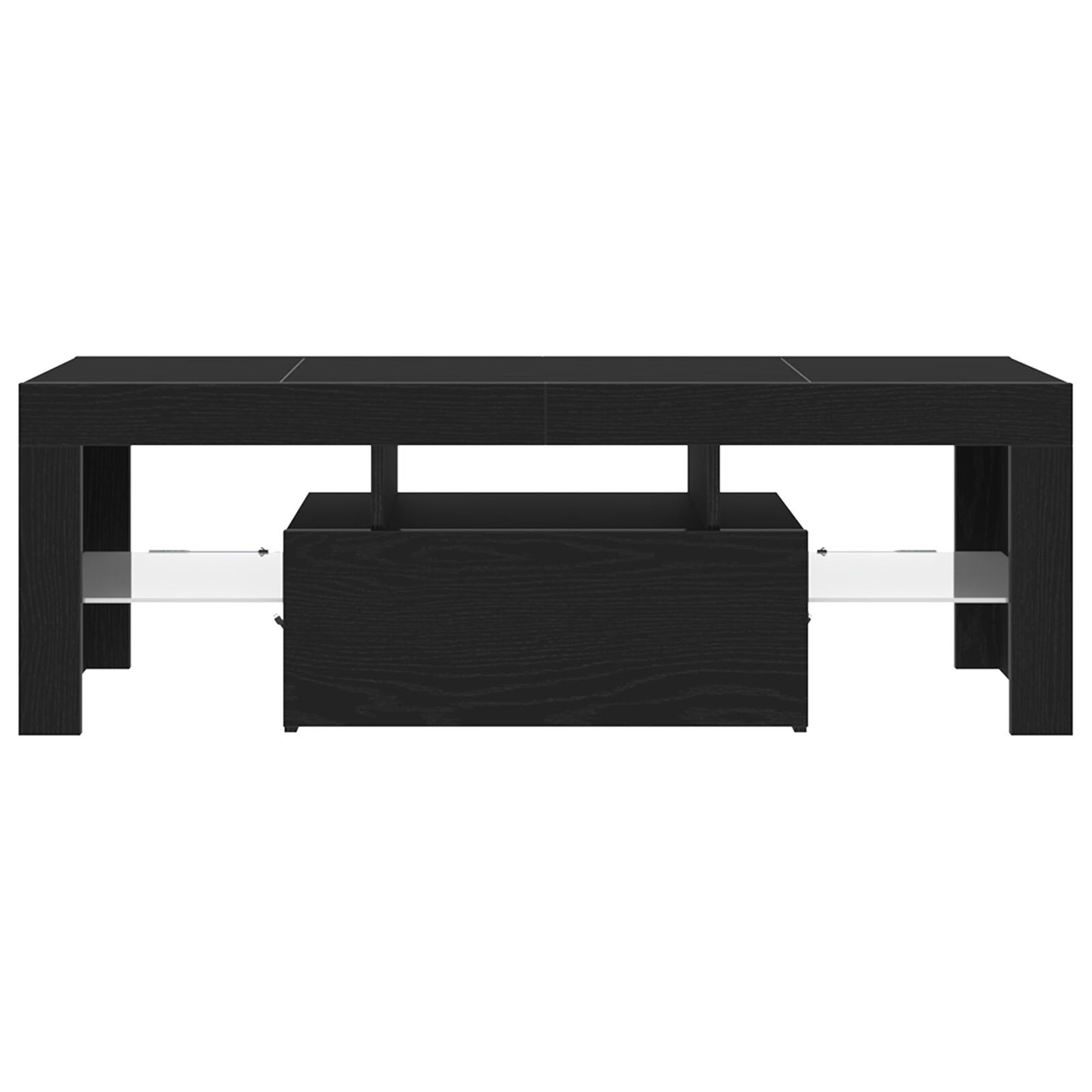 vidaXL TV-Schrank mit LED-Lichtern, schwarz, Eiche, 120x35x40 cm