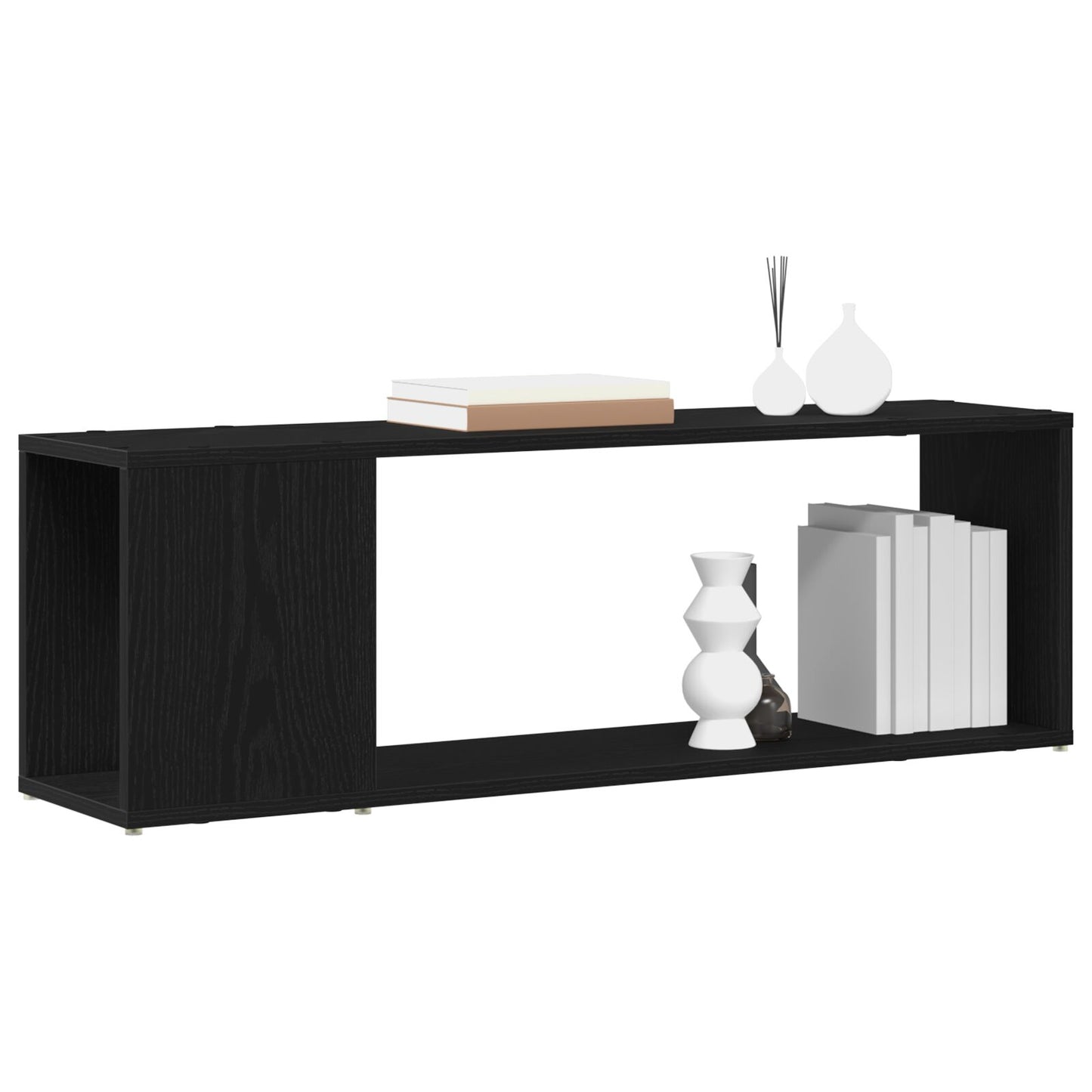 vidaXL Bücherregal Schwarz Eiche 100x24x32 cm Holzwerkstoff