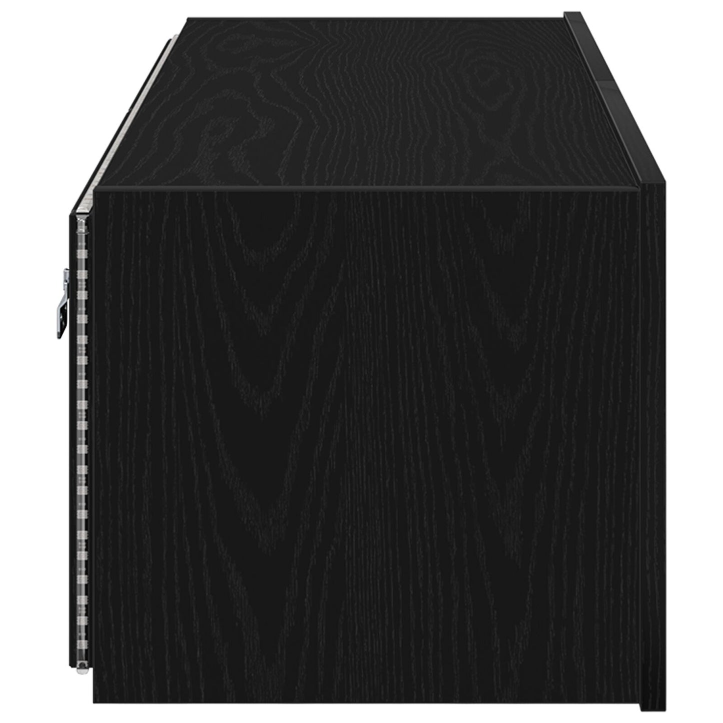 vidaXL TV-Wandregal mit LED-Lichtern Schwarz Eiche 100x35x31 cm