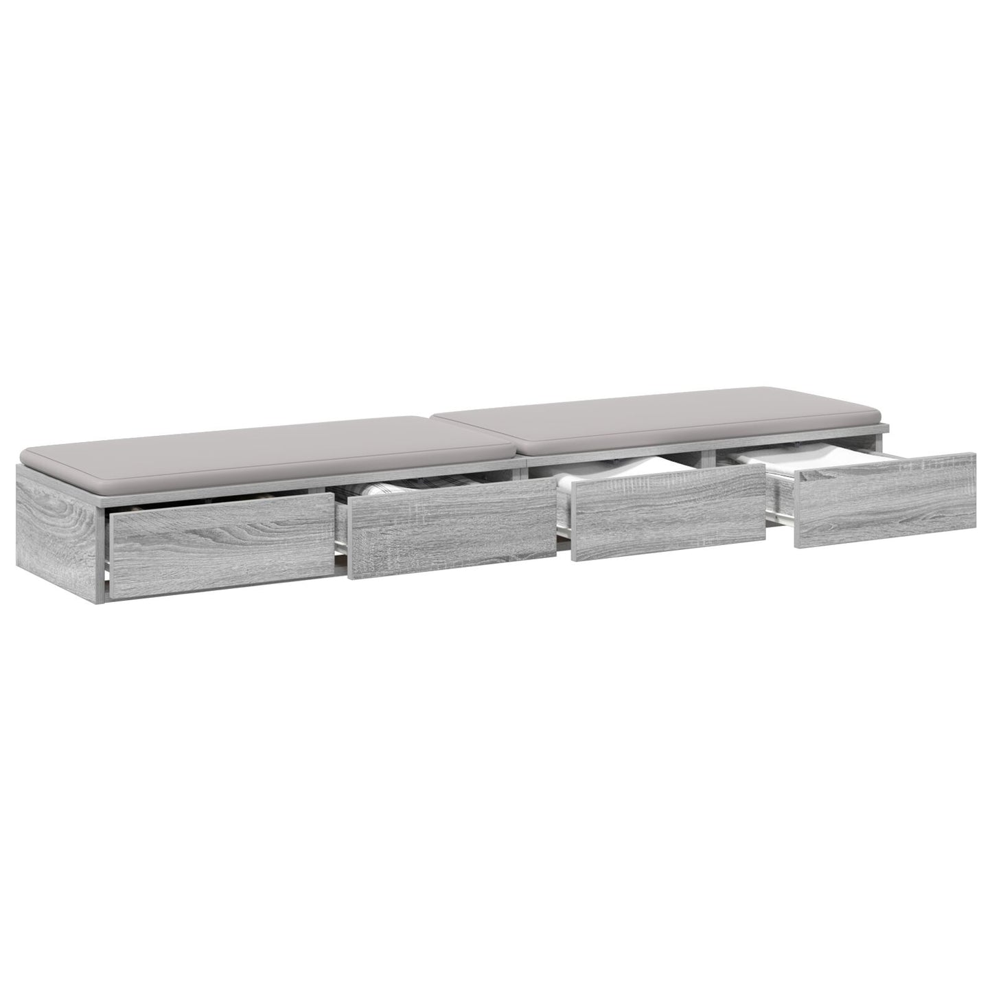 vidaXL Bett-Schubladen Grau Sonoma 135x36,5x16,5 cm aus Holzwerkstoff