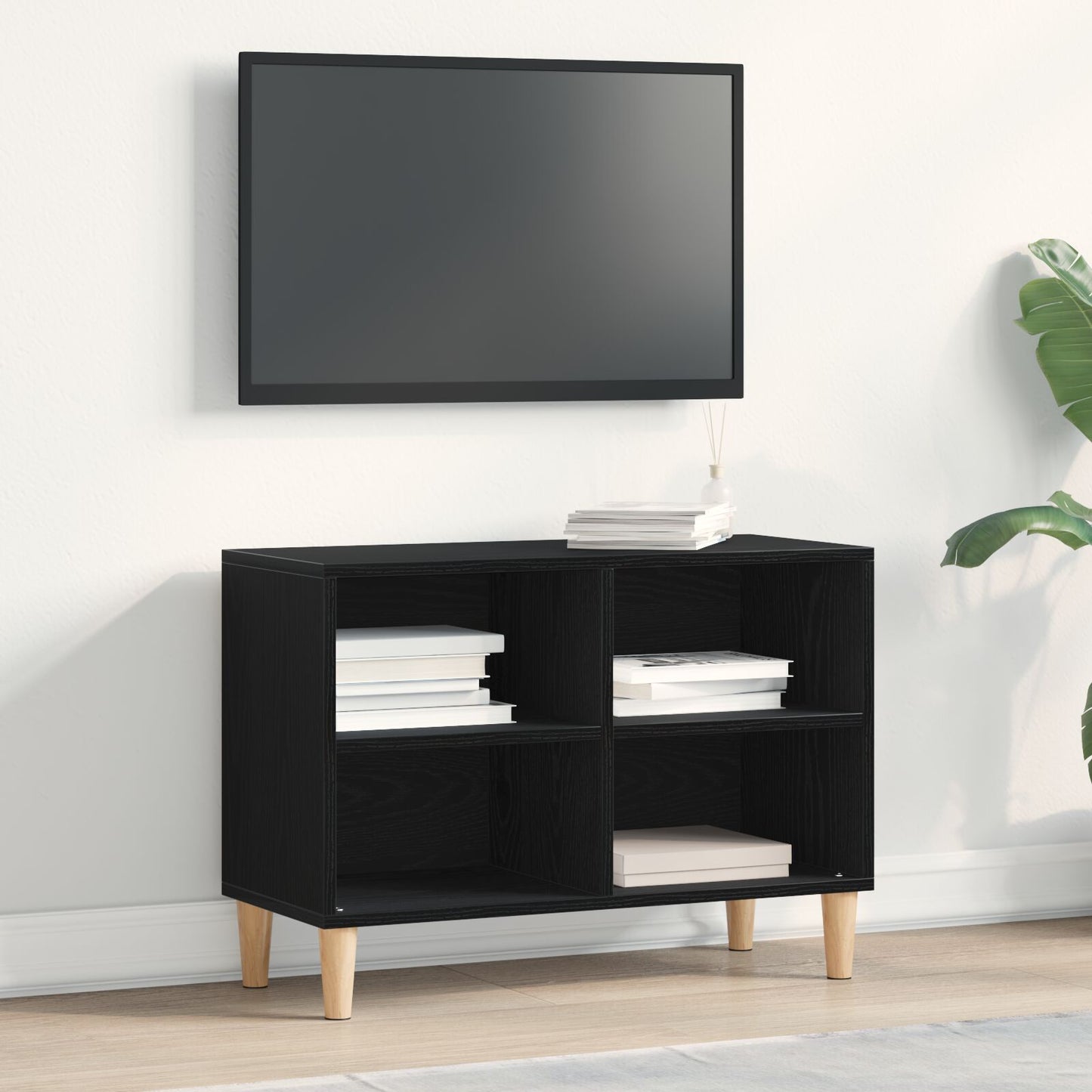 vidaXL TV-Schrank aus Schwarzer Eiche - 69,5x30x50 cm, aus Holzwerkstoff