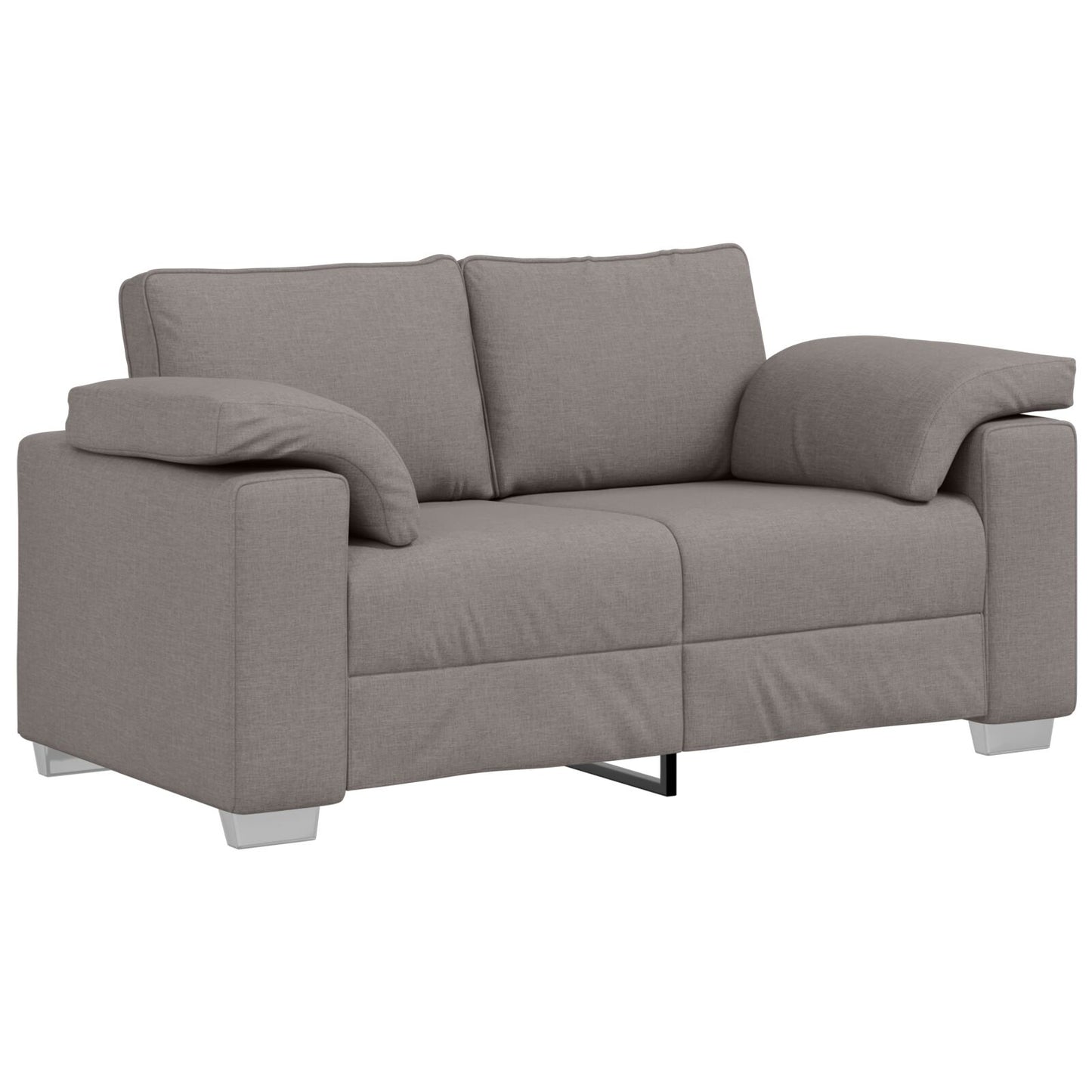 vidaXL 2-teiliges Sofaset mit Kissen Taupe Stoff