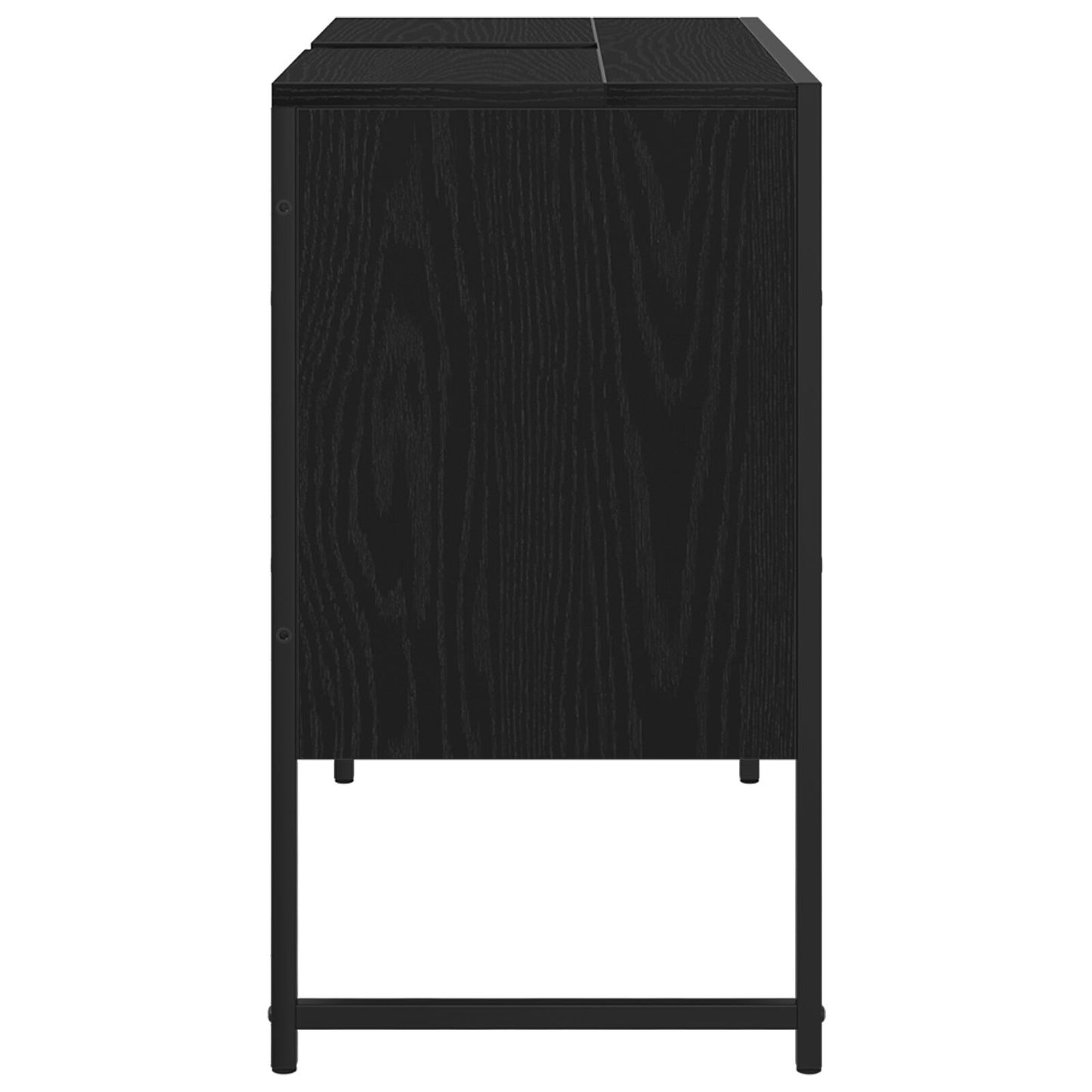 vidaXL Badezimmer Waschbecken Schrank Schwarz Eiche 80x33x60 cm Spanplatte