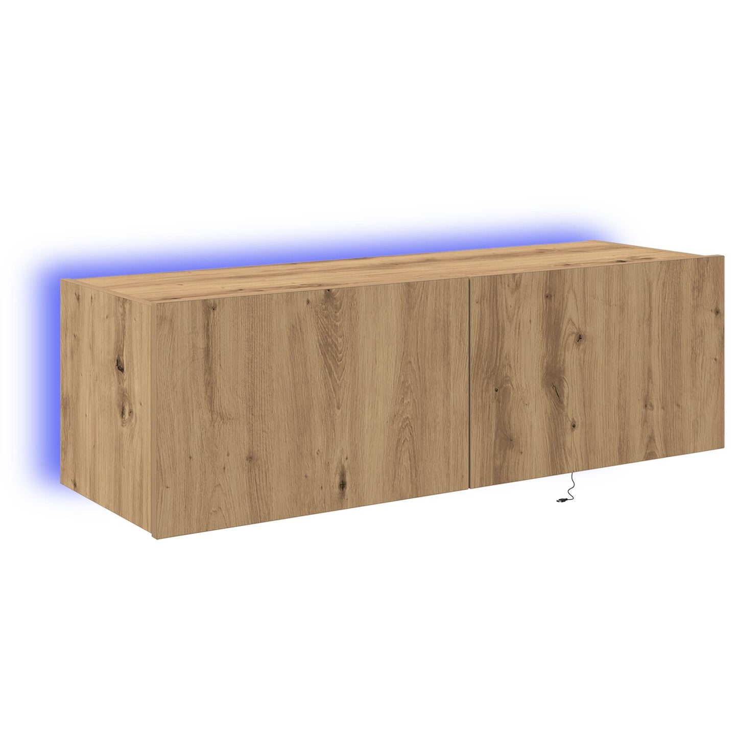 vidaXL TV-Wandregal mit LED-Lichtern Artisan Eiche 100x35x31 cm