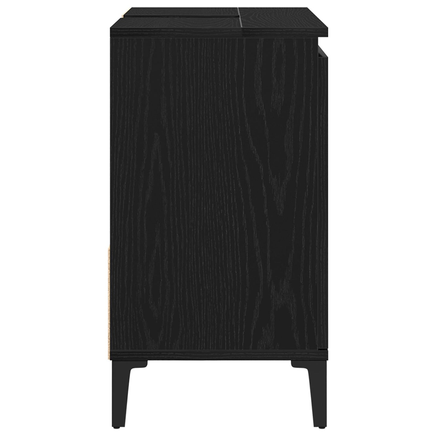 vidaXL Waschschrank Schwarz Eiche 65x33x60 cm Holzwerkstoff