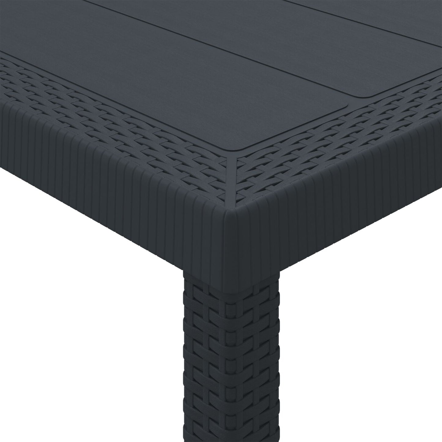 vidaXL 9-teiliges Garten-Ess-Set mit Kissen Anthrazit Poly-Rattan