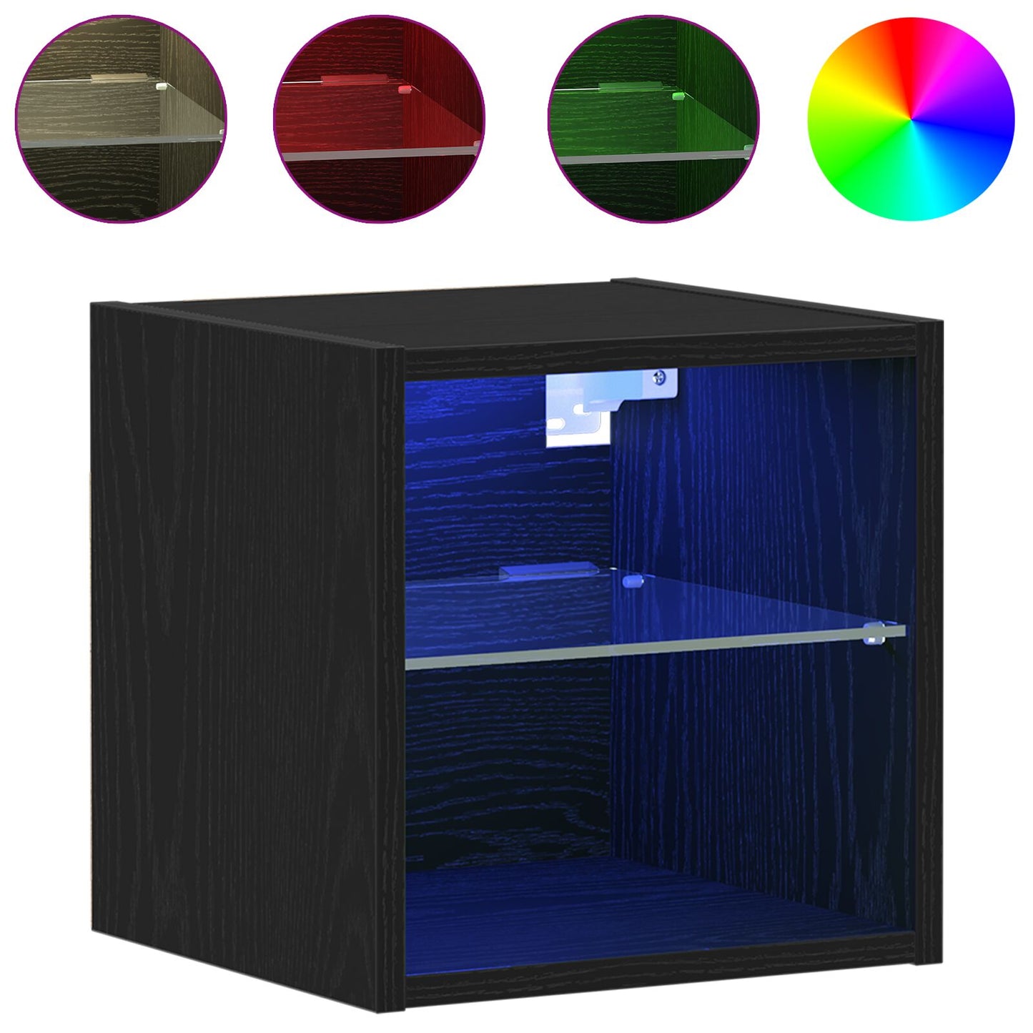 vidaXL LED TV Schrank 2 Stück Schwarz Eiche 30x28,5x30 cm Holzwerkstoff