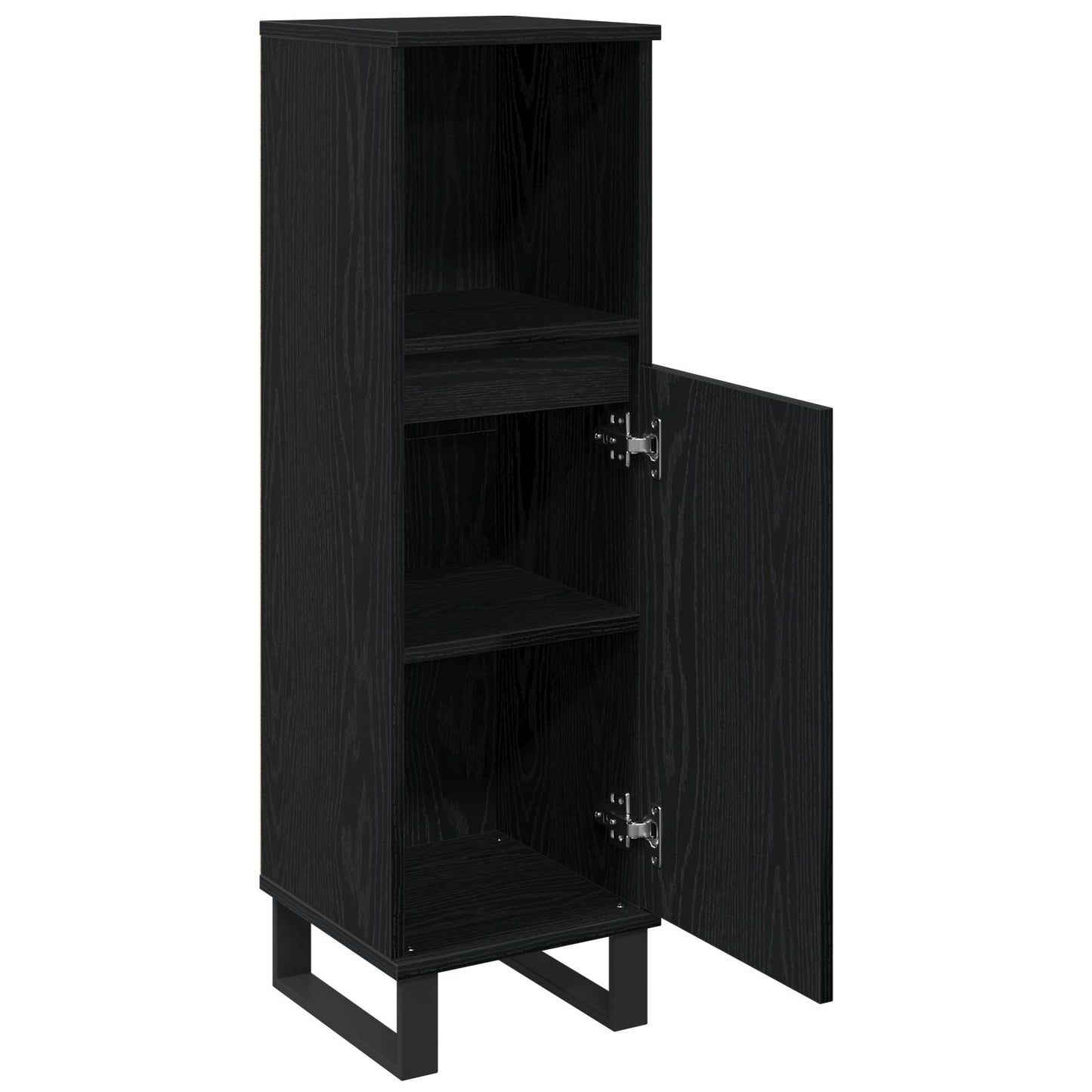 vidaXL Badezimmer Schrank Schwarz Eiche 30x30x100 cm Holzwerkstoff