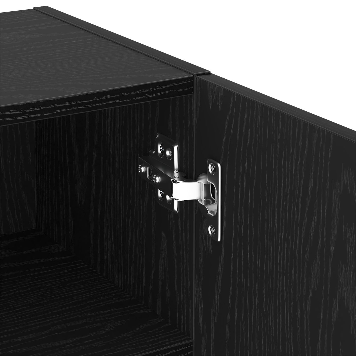 vidaXL TV-Schrank mit LED-Leuchten Schwarz Eiche 40,5x30x102 cm
