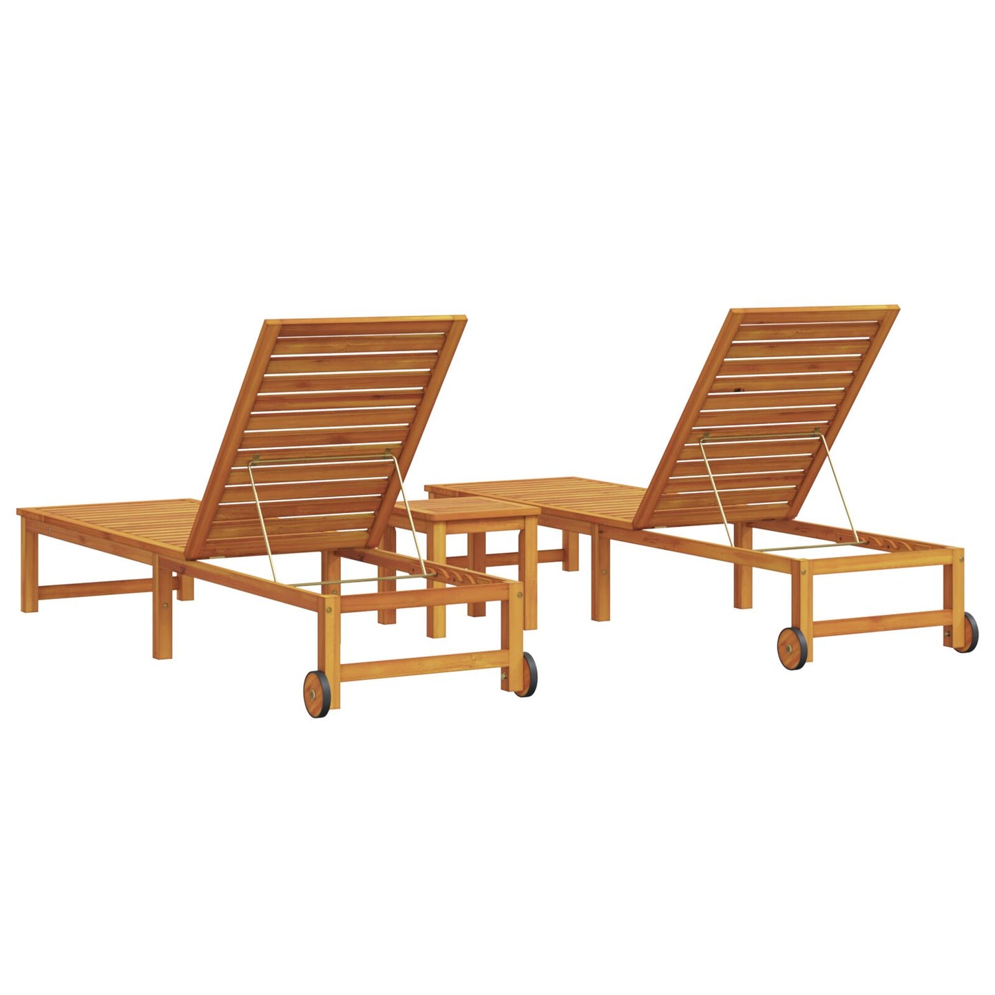 vidaXL Sonnenliege mit Tisch aus massivem Akazienholz, vidaXL Sonnenliege aus massivem Akazienholz
