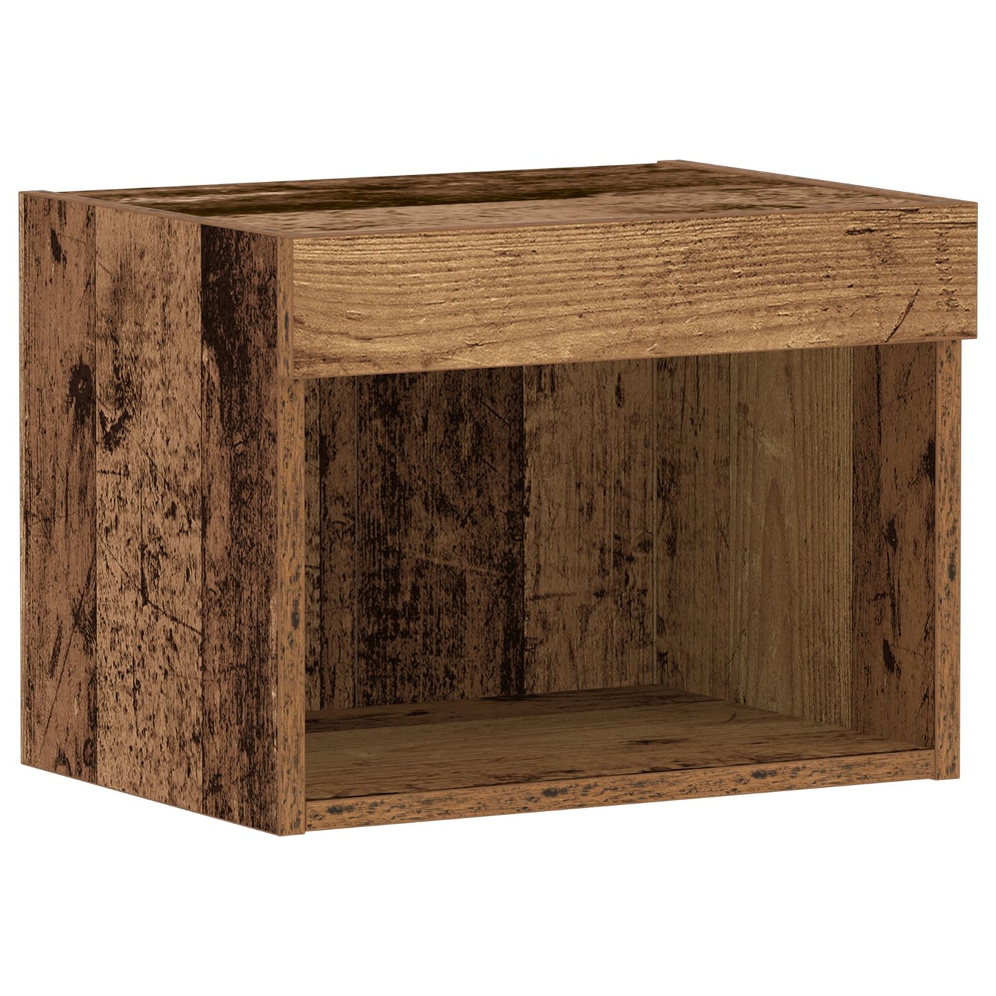 vidaXL Wandschrank mit LED-Leuchten Altholz 40x30x30 cm