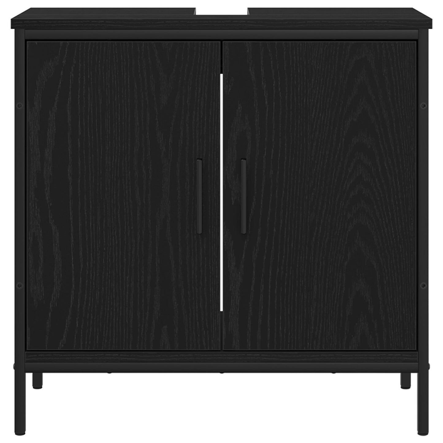 vidaXL Badezimmer Waschbecken Schrank Schwarz Eiche 60x30x60 cm Werkstoff