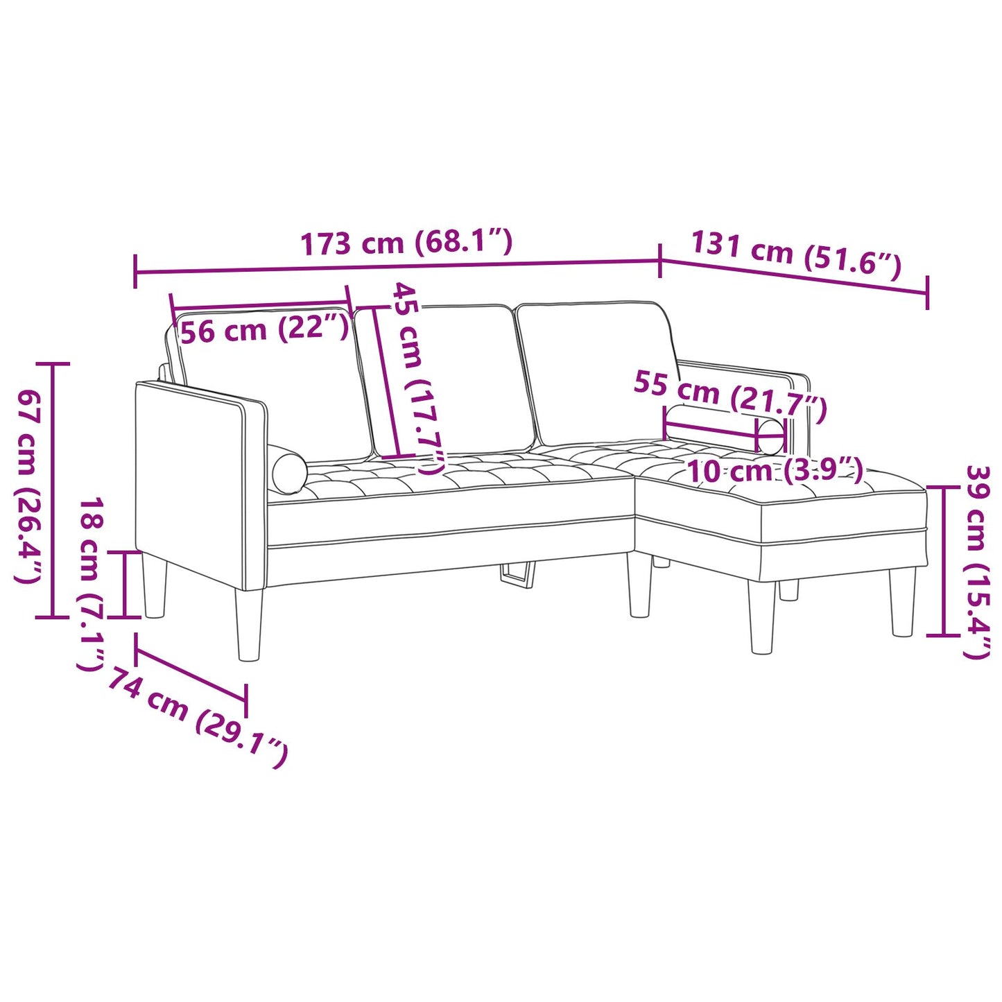 vidaXL 2-teiliges Sofa Set mit Kissen in Creme Stoff