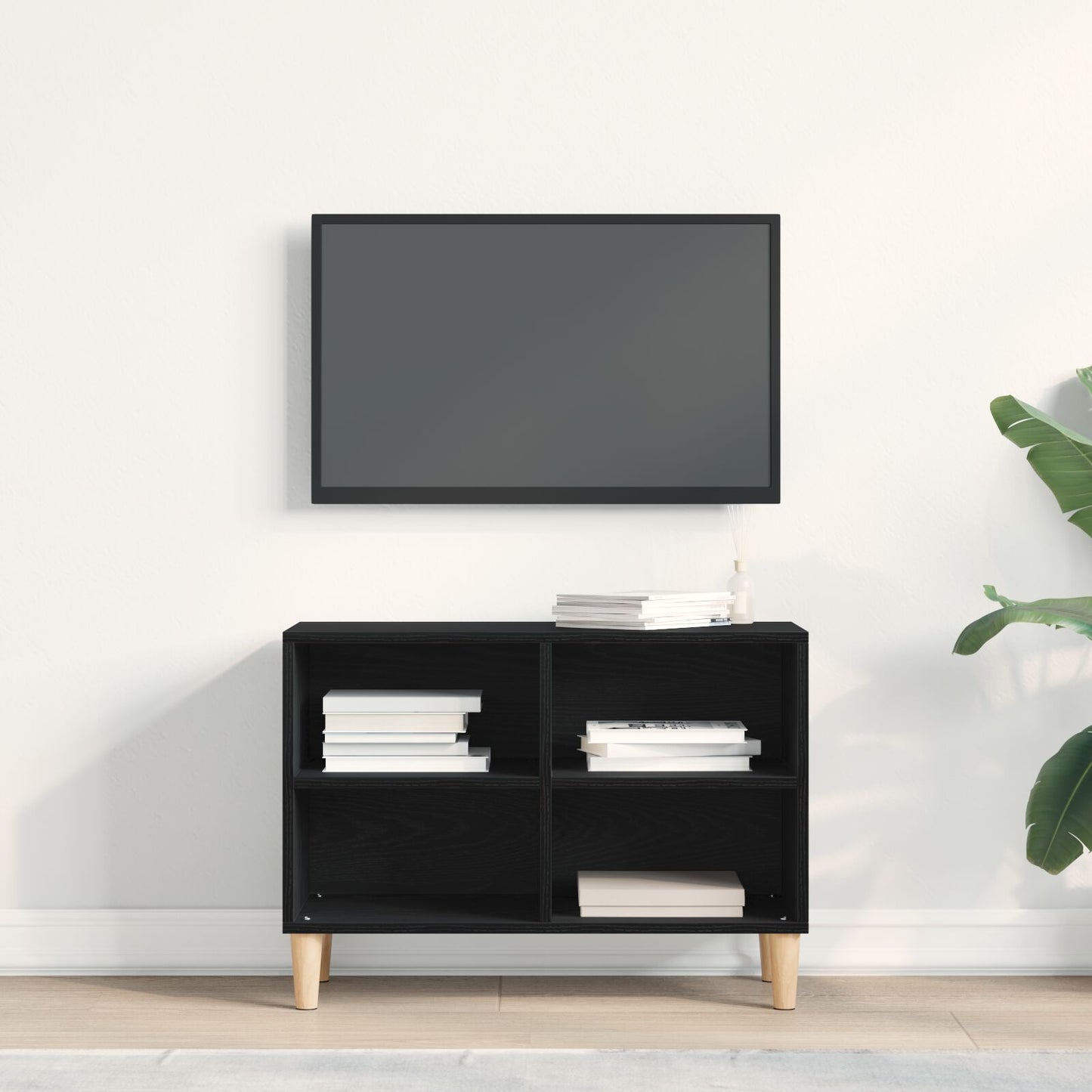 vidaXL TV-Schrank aus Schwarzer Eiche - 69,5x30x50 cm, aus Holzwerkstoff
