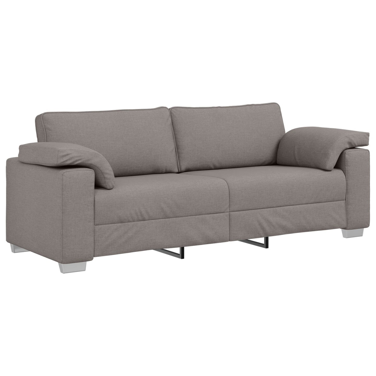 vidaXL 2-teiliges Sofaset mit Kissen Taupe Stoff
