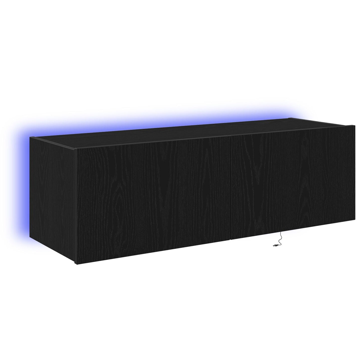 vidaXL TV-Wandregal mit LED-Lichtern Schwarz Eiche 100x35x31 cm