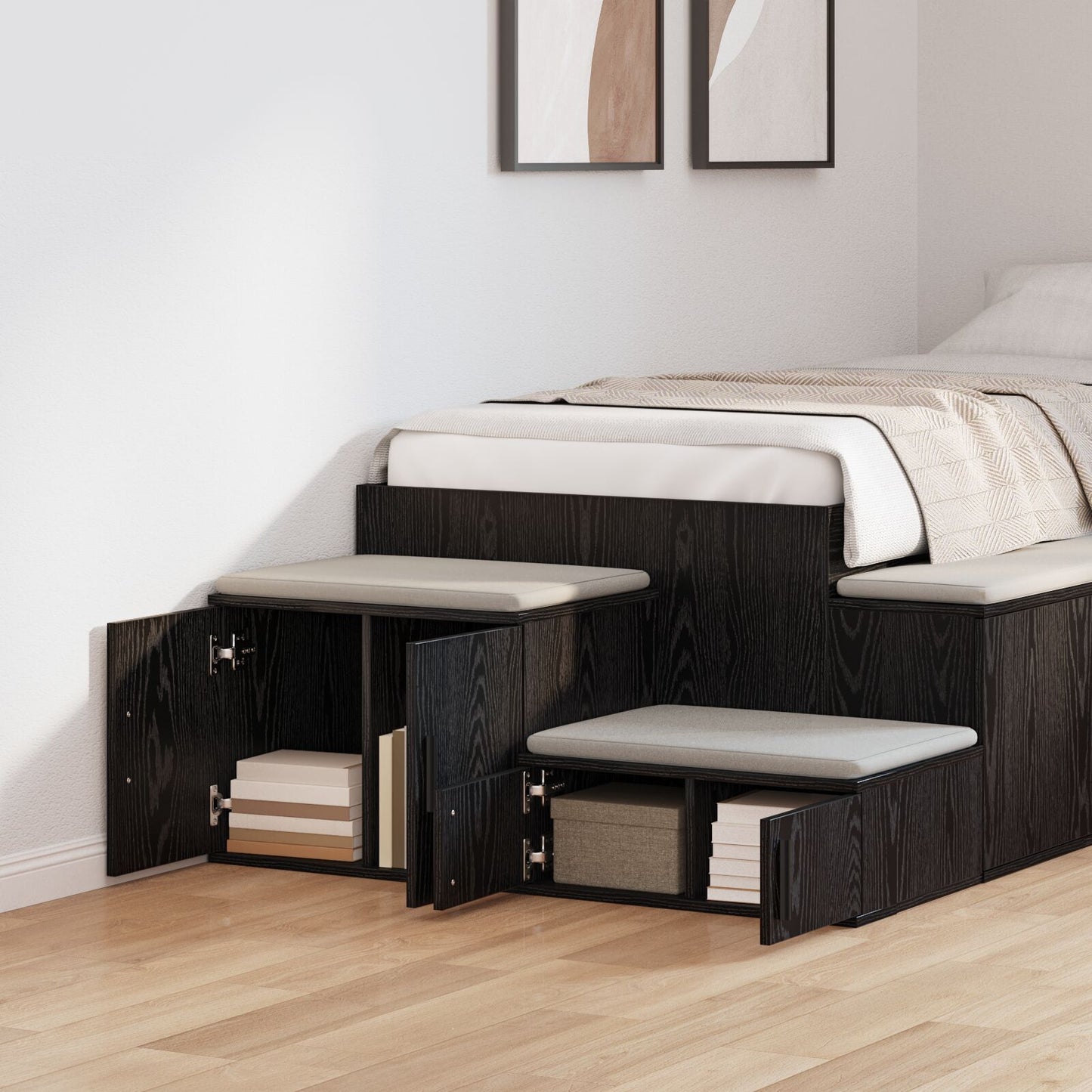 vidaXL Aufbewahrungsschrank Schwarz 127x41x40 cm Holzwerkstoff