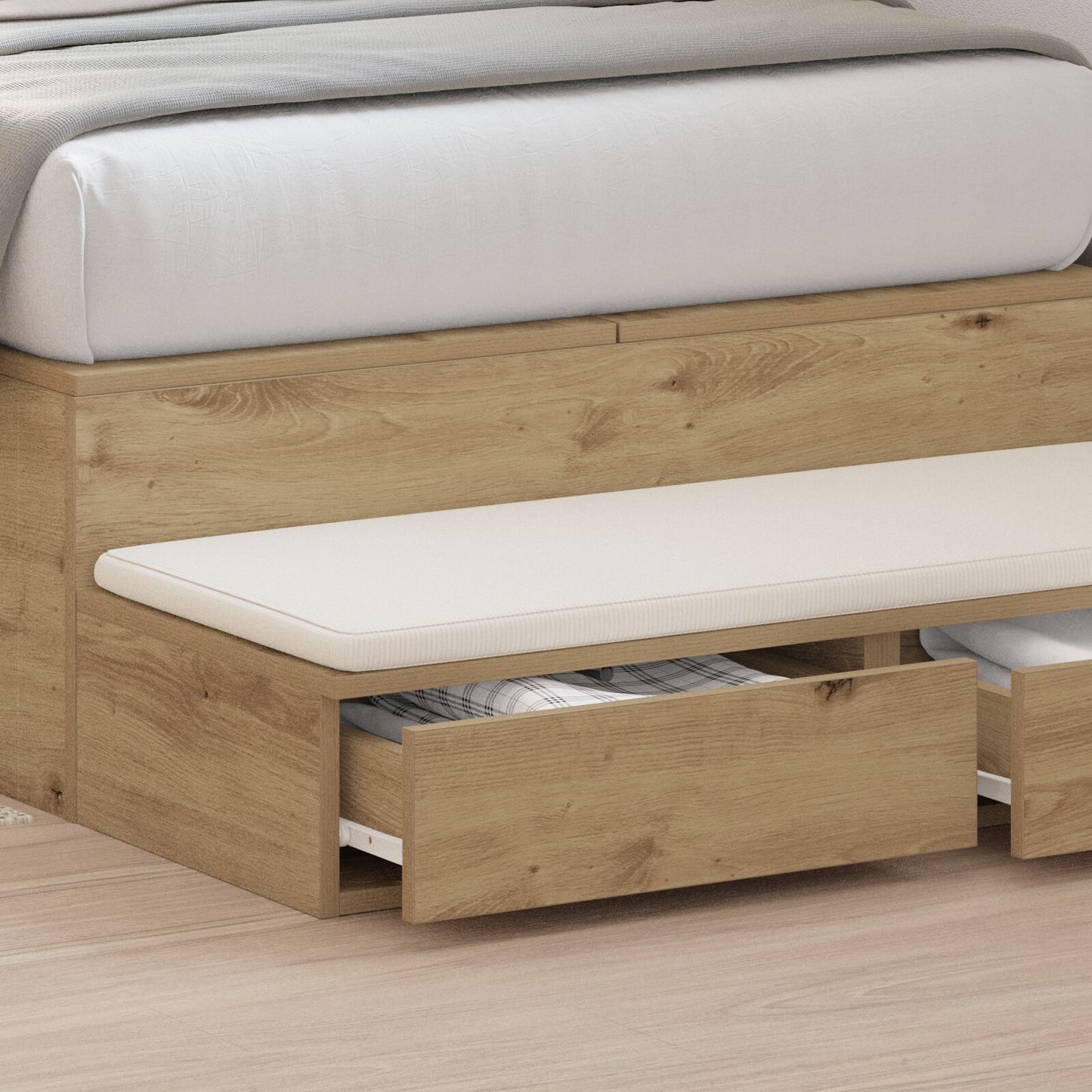 vidaXL Bett-Schubladen Artisan Eiche 75x36,5x16,5 cm aus Holzwerkstoff