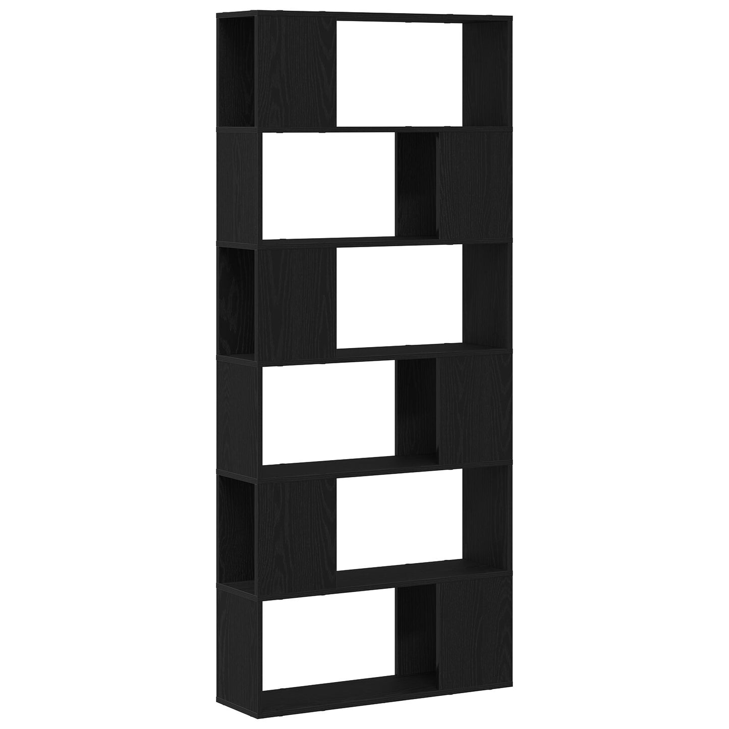 vidaXL Bücherregal Schwarz Eiche 80x24x186 cm Holzwerkstoff