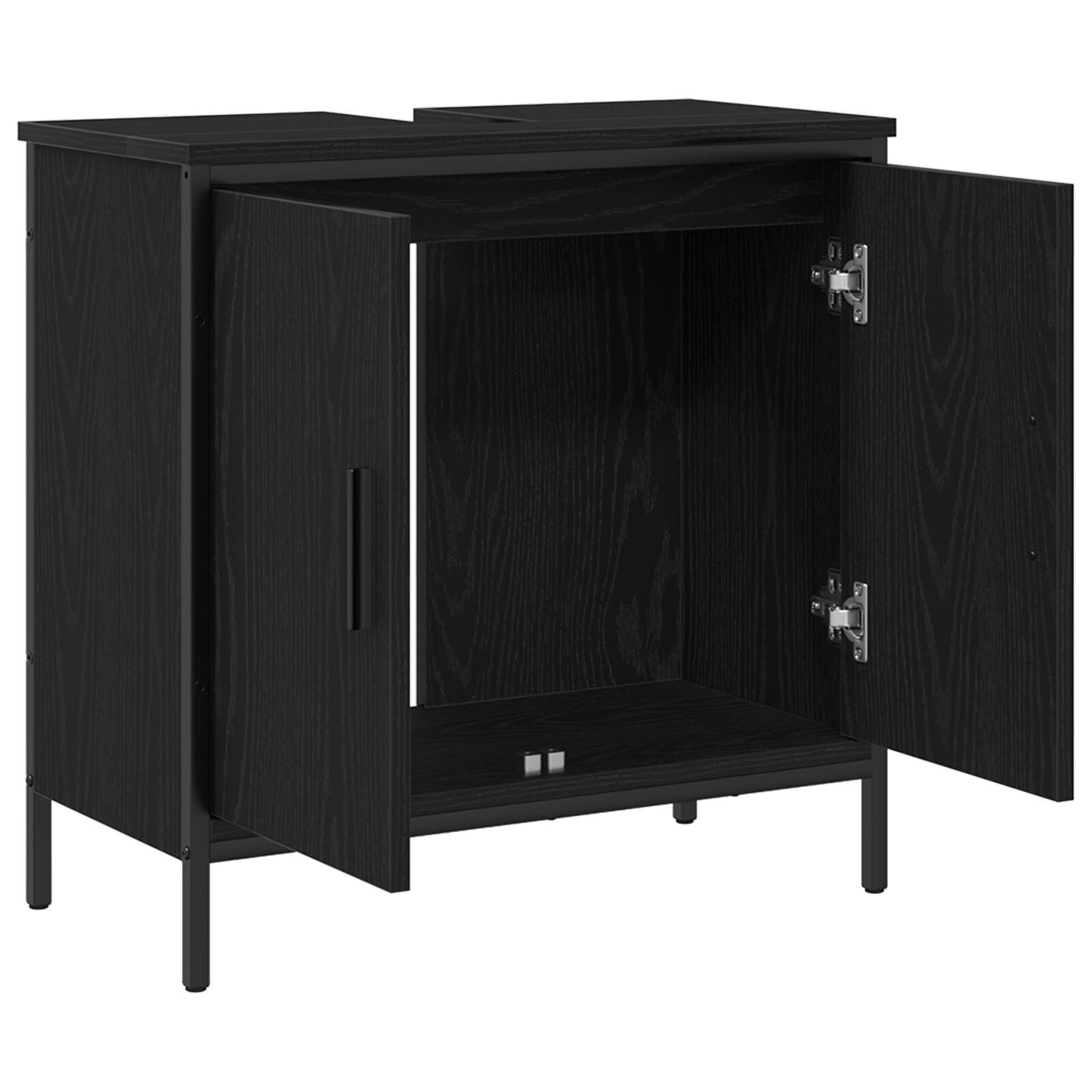 vidaXL Badezimmer Waschbecken Schrank Schwarz Eiche 60x30x60 cm Werkstoff