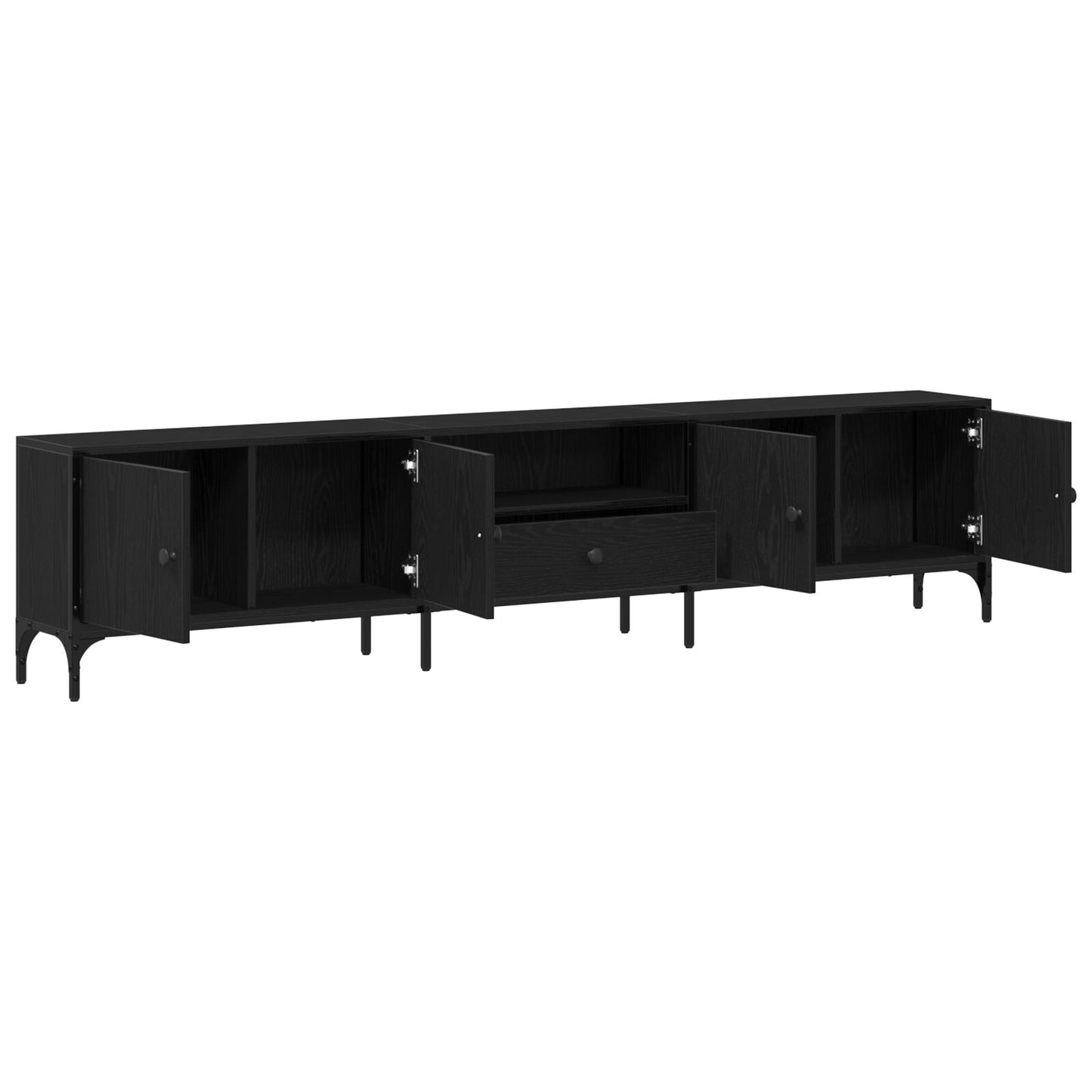vidaXL TV-Schrank mit Schublade Schwarz Eiche 200x25x44 cm Holzwerkstoff
