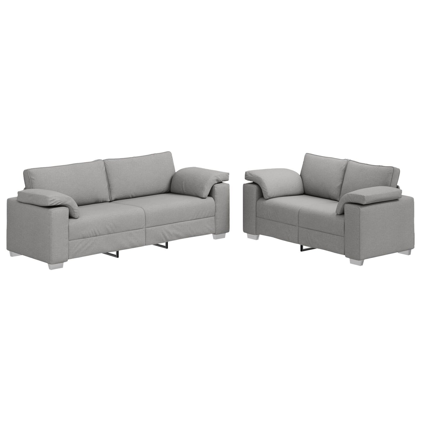 vidaXL 2-teiliges Sofa-Set mit Kissen aus wolkengrauem Stoff