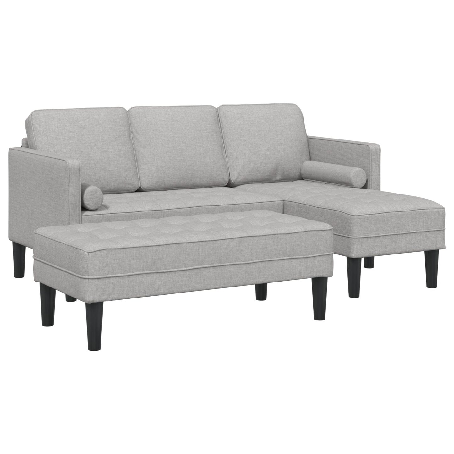 vidaXL 2-teiliges Sofa Set mit Kissen aus wolkengrauem Stoff