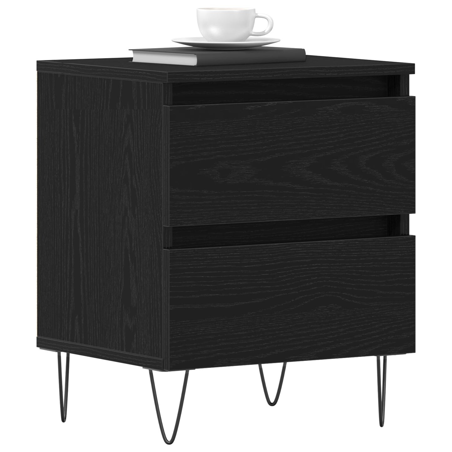 vidaXL Nachtkabinette 2 Stk. schwarze Eiche 40x35x50 cm Holzwerkstoff