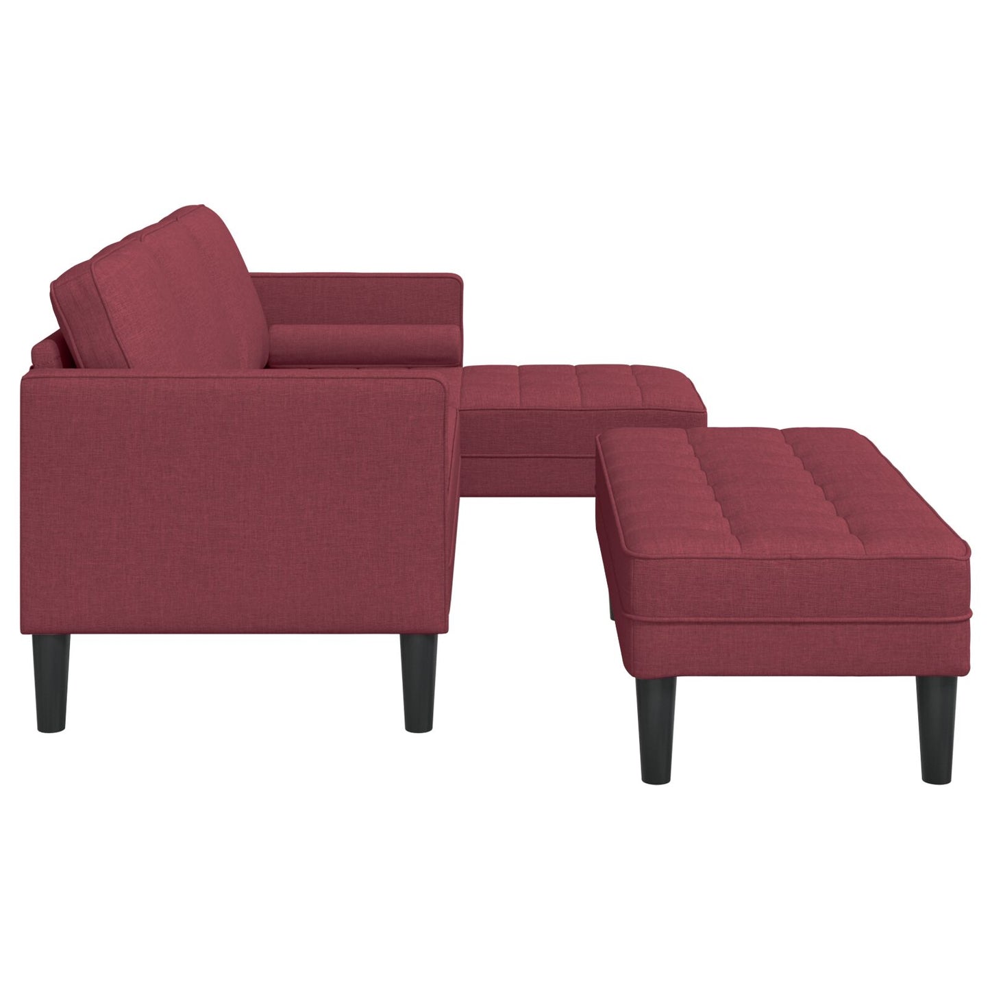 vidaXL 2-teiliges Sofa Set mit Kissen in burgunderrot
