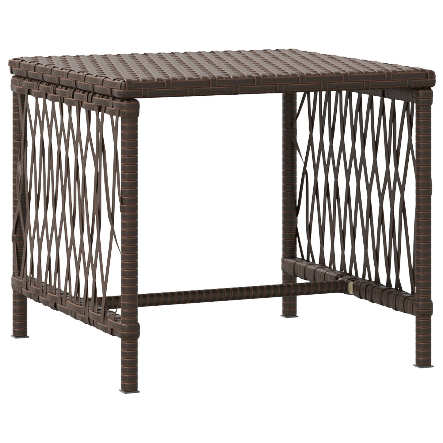 vidaXL Sonnenliege Set 3-teilig Braun und cremeweiß PE Rattan, Metall