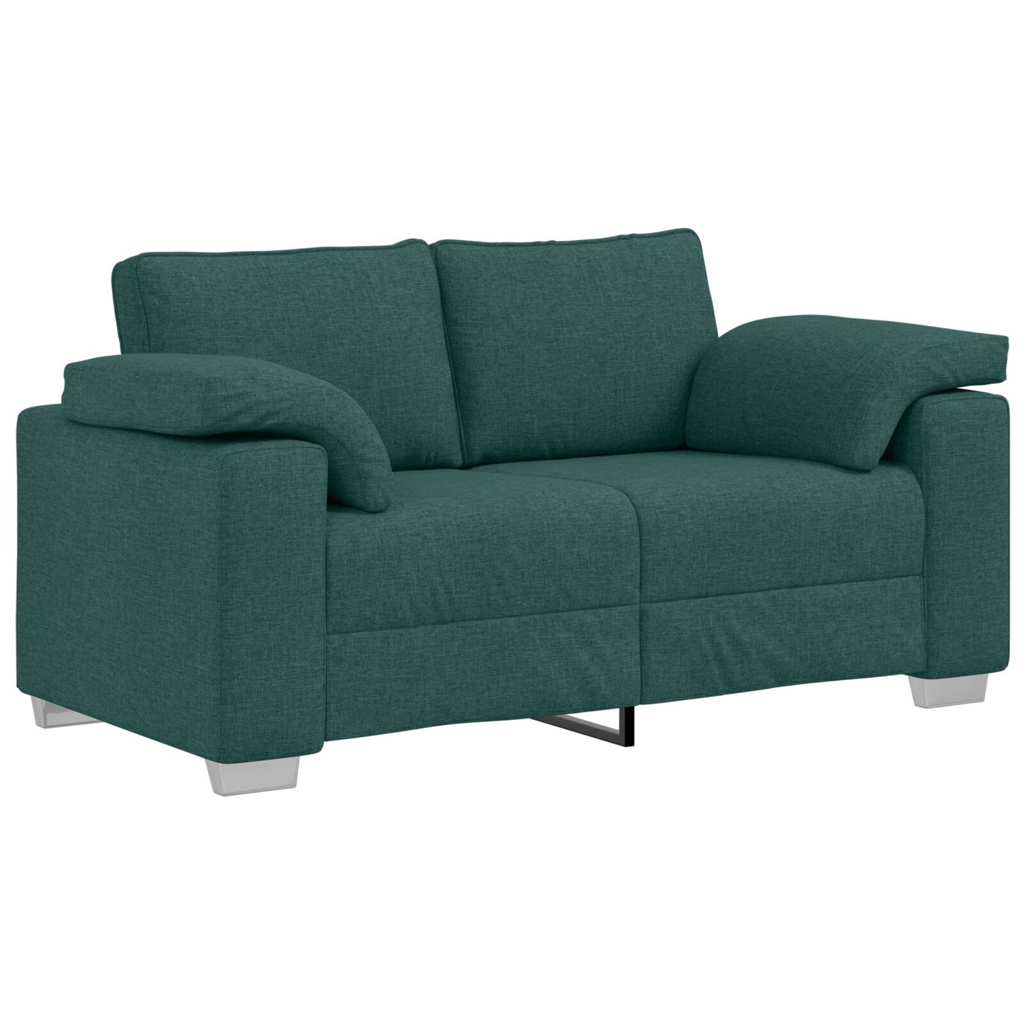 vidaXL 2-teiliges Sofaset mit Kissen Dunkelgrüner Stoff