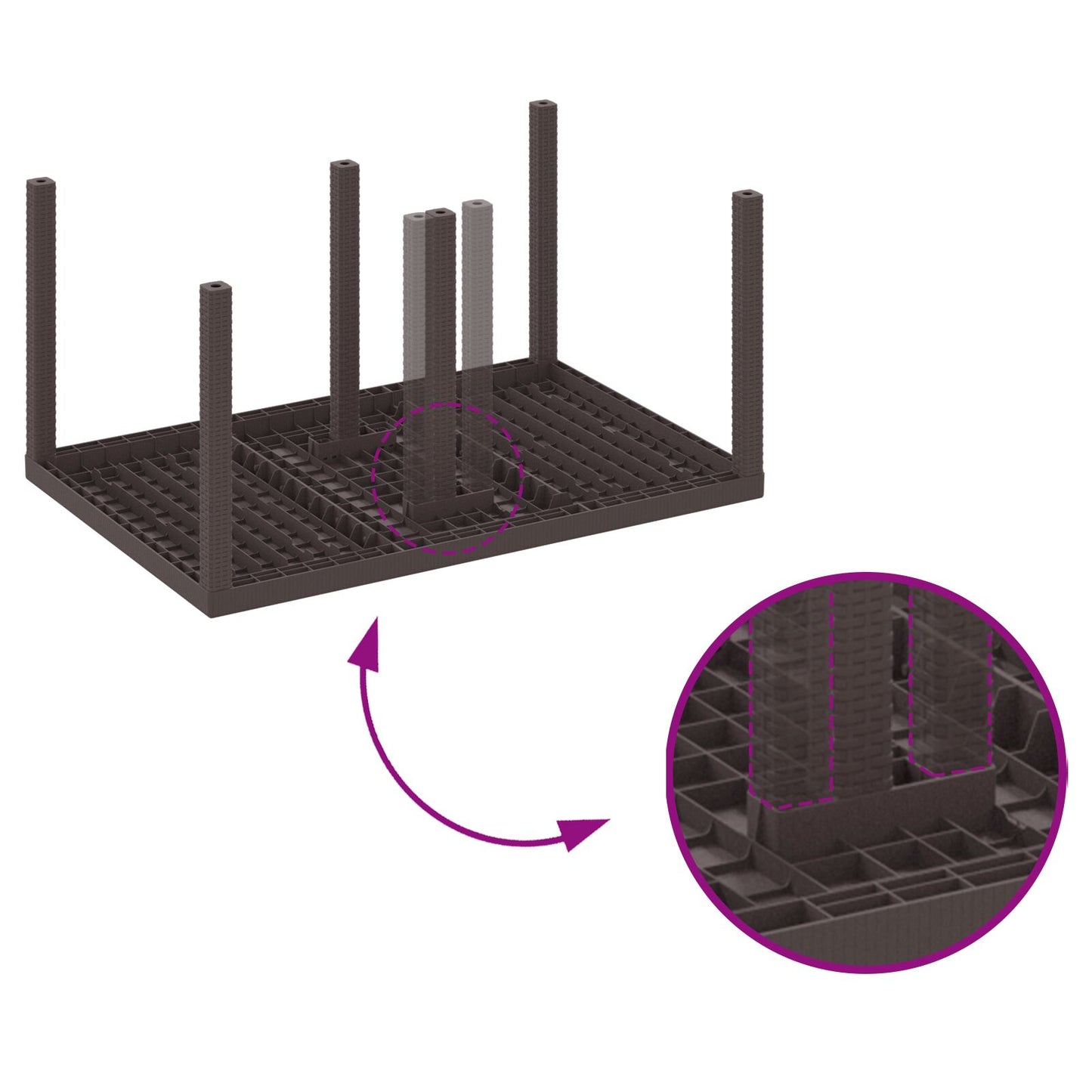 vidaXL 5-teiliges Garten Essset Braunes Poly-Rattan