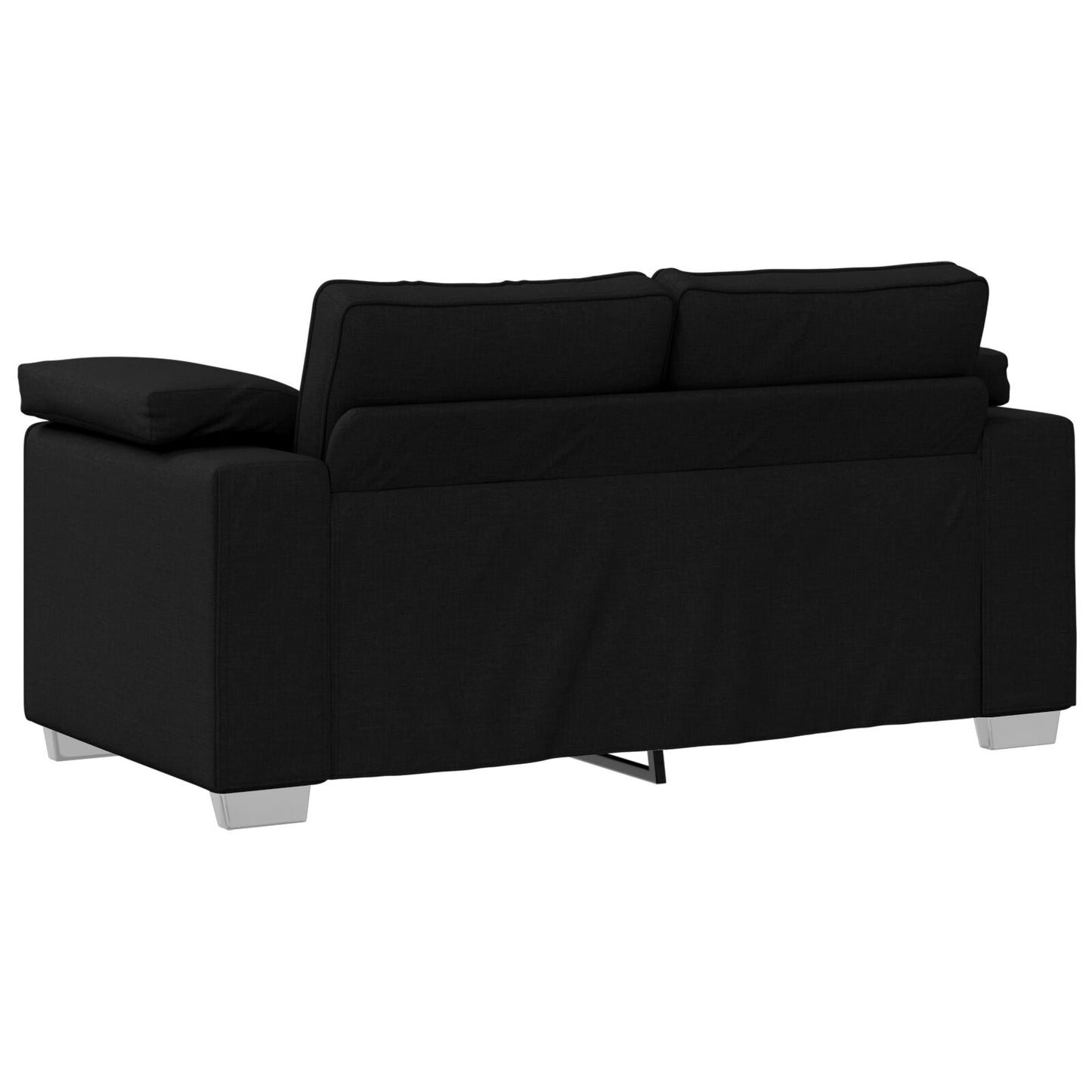 vidaXL 2-teiliges Sofaset mit Kissen schwarzer Stoff