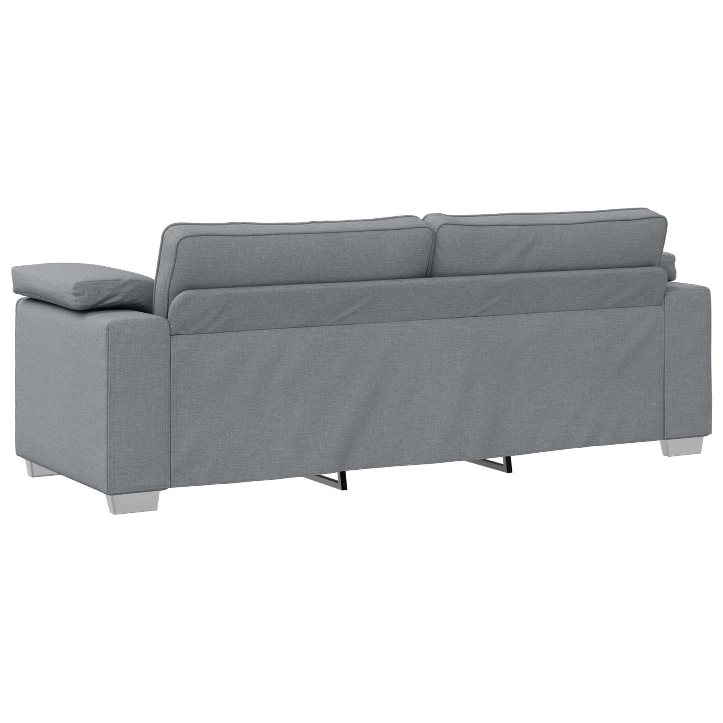 vidaXL 2-teiliges Sofaset mit Kissen in Hellgrau aus Stoff