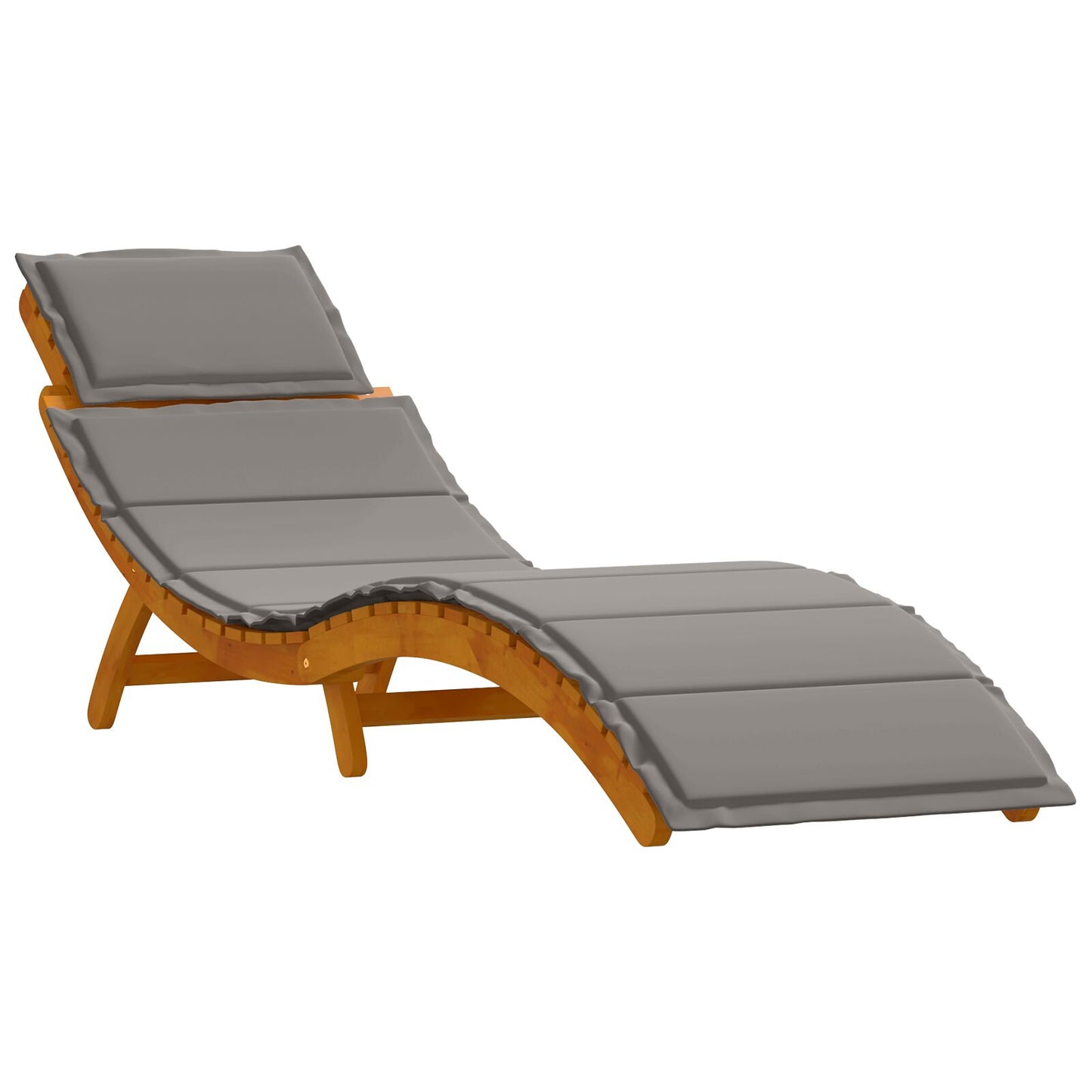 vidaXL Sonnenliegen mit Kissen 2er Set Dunkelgrau Akazienholz